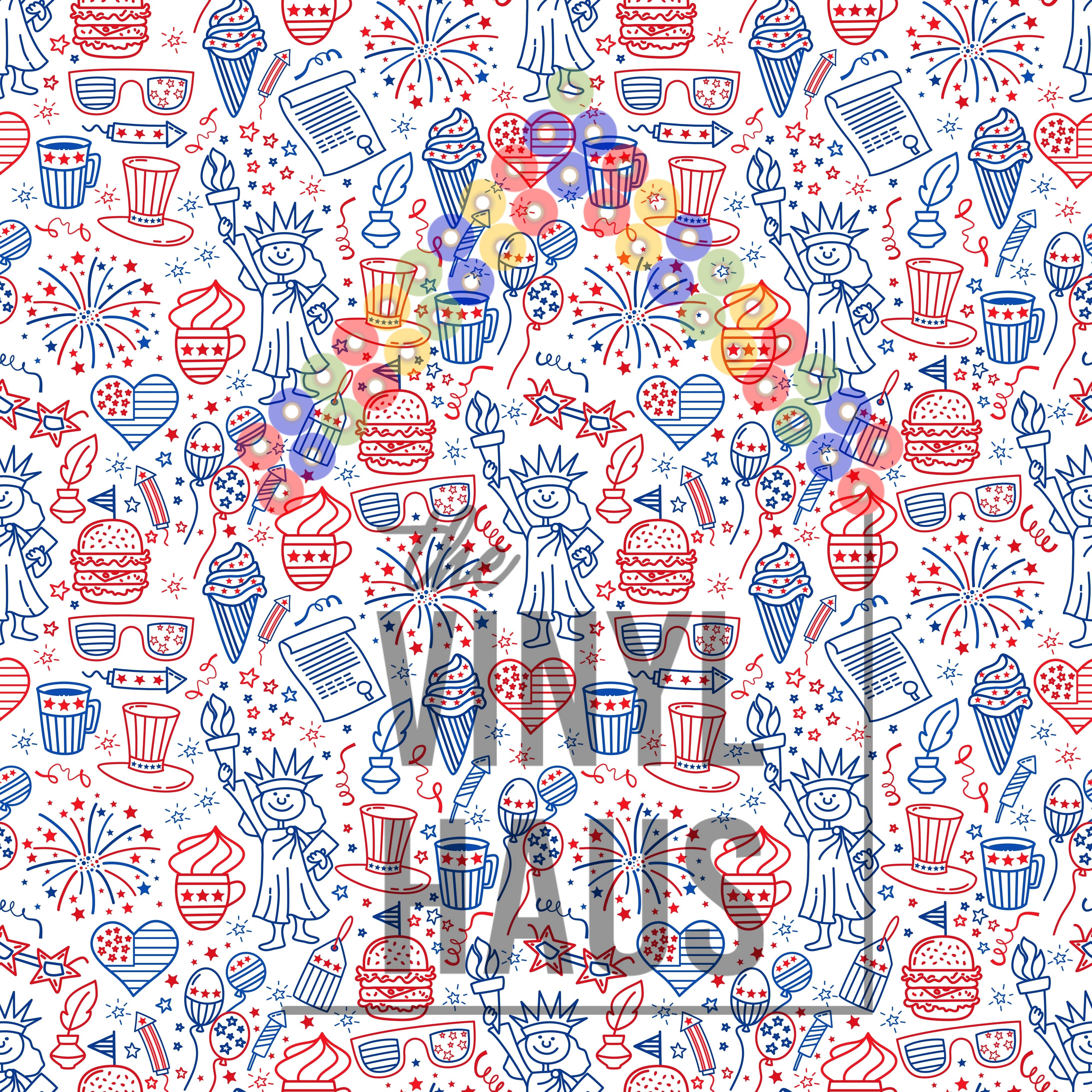 All things 4th of July Pattern Vinyl 12" x 12" - The Vinyl Haus