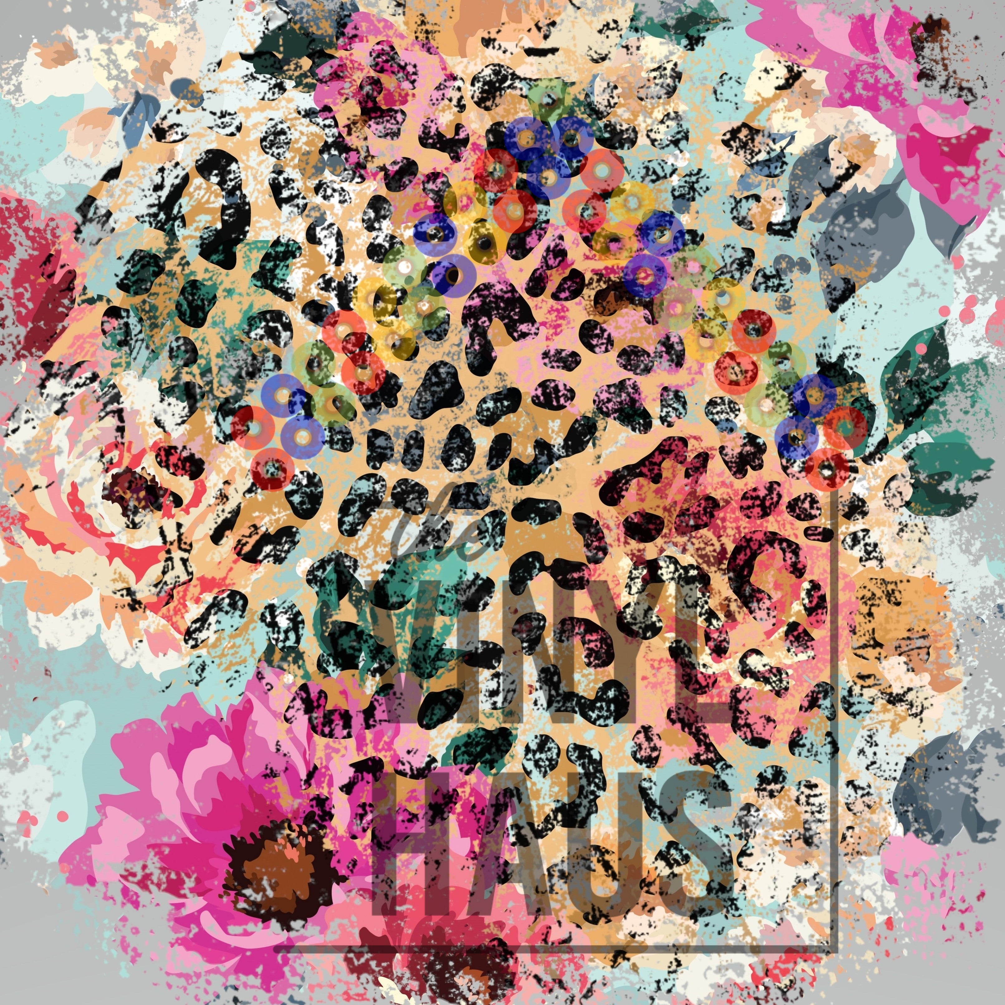 Cheetah Floral Pattern Vinyl 12" x 12" - The Vinyl Haus
