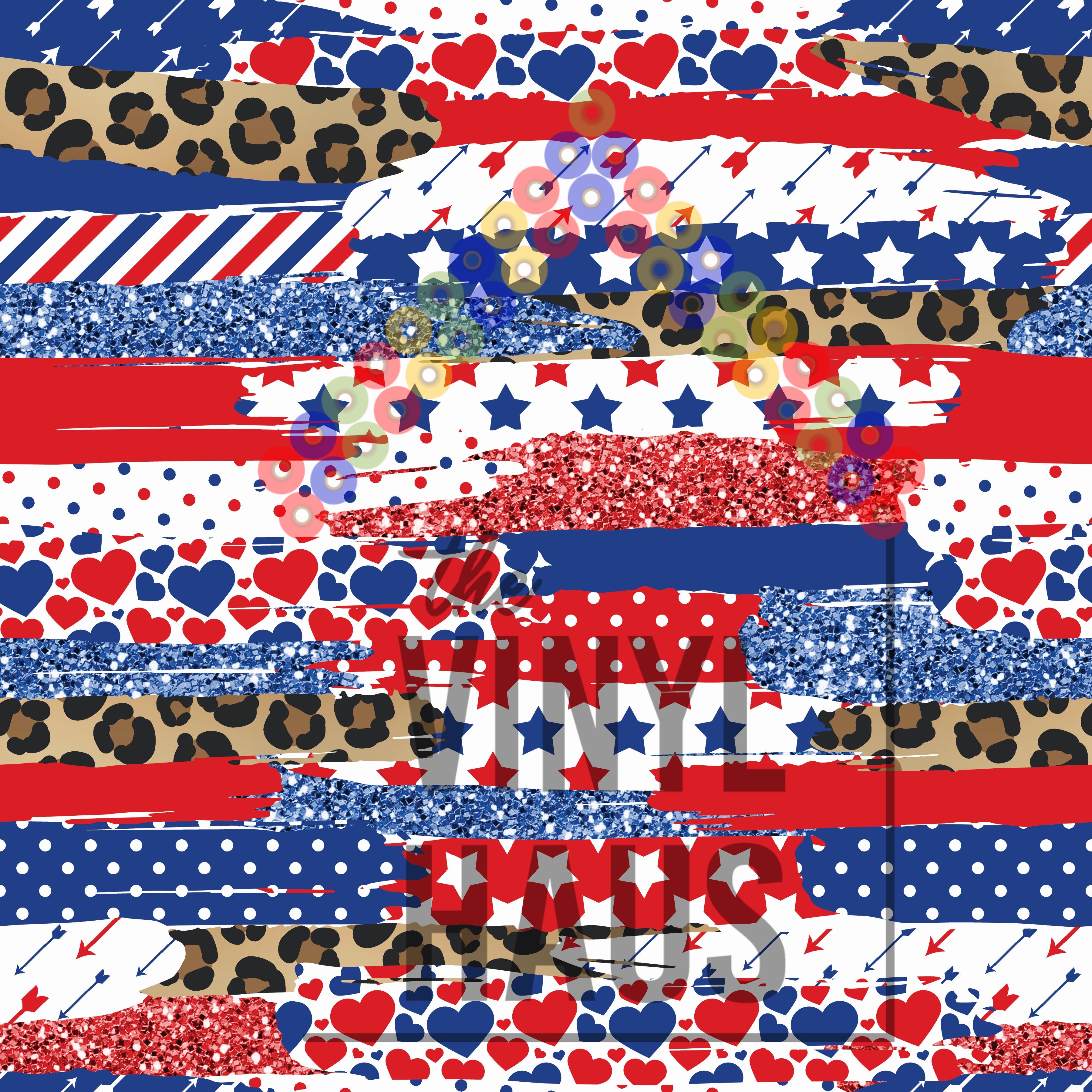 4th of July Brushstroke Pattern Vinyl 12" x 12" - The Vinyl Haus
