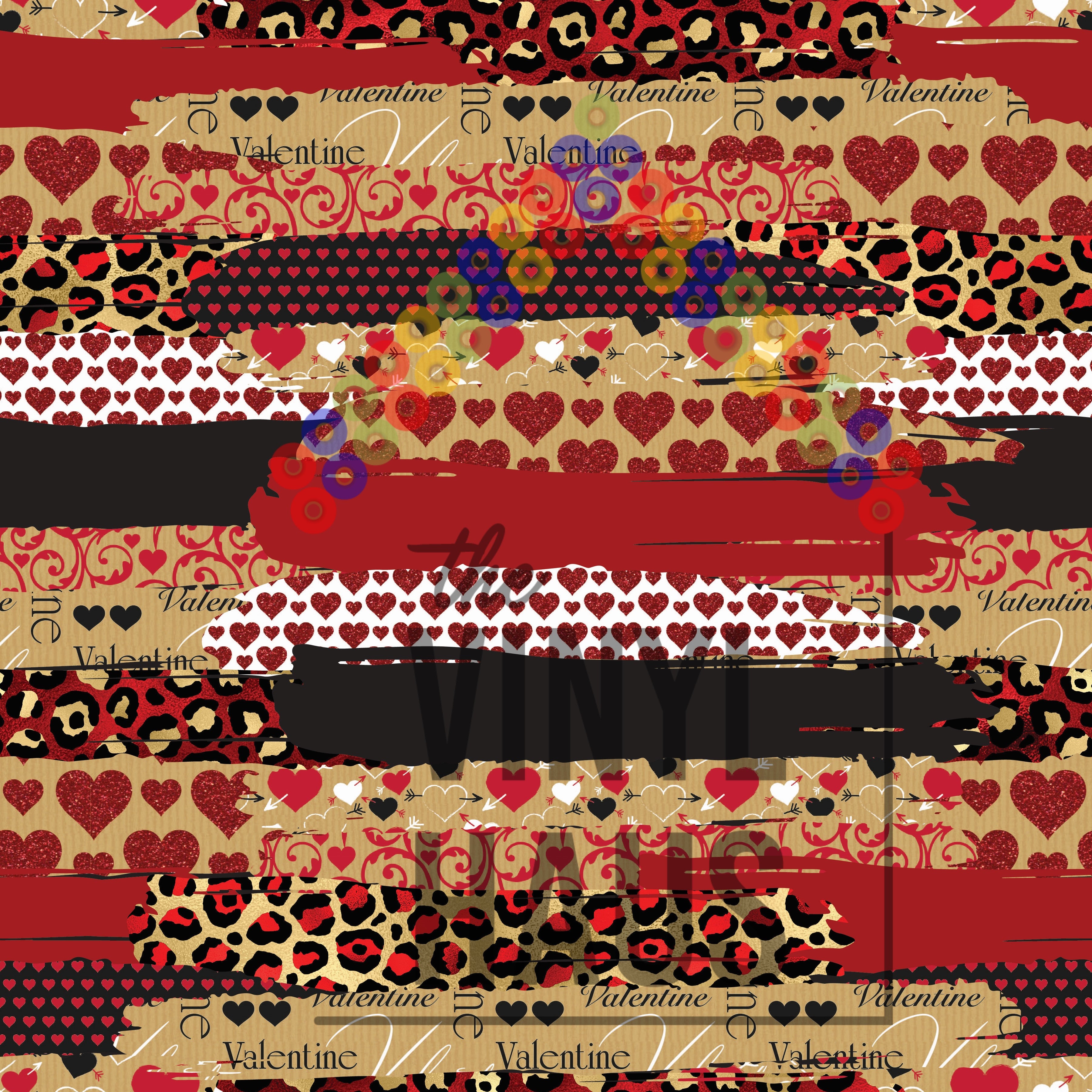 Valentine Brushstroke Pattern Vinyl 12" x 12" - The Vinyl Haus