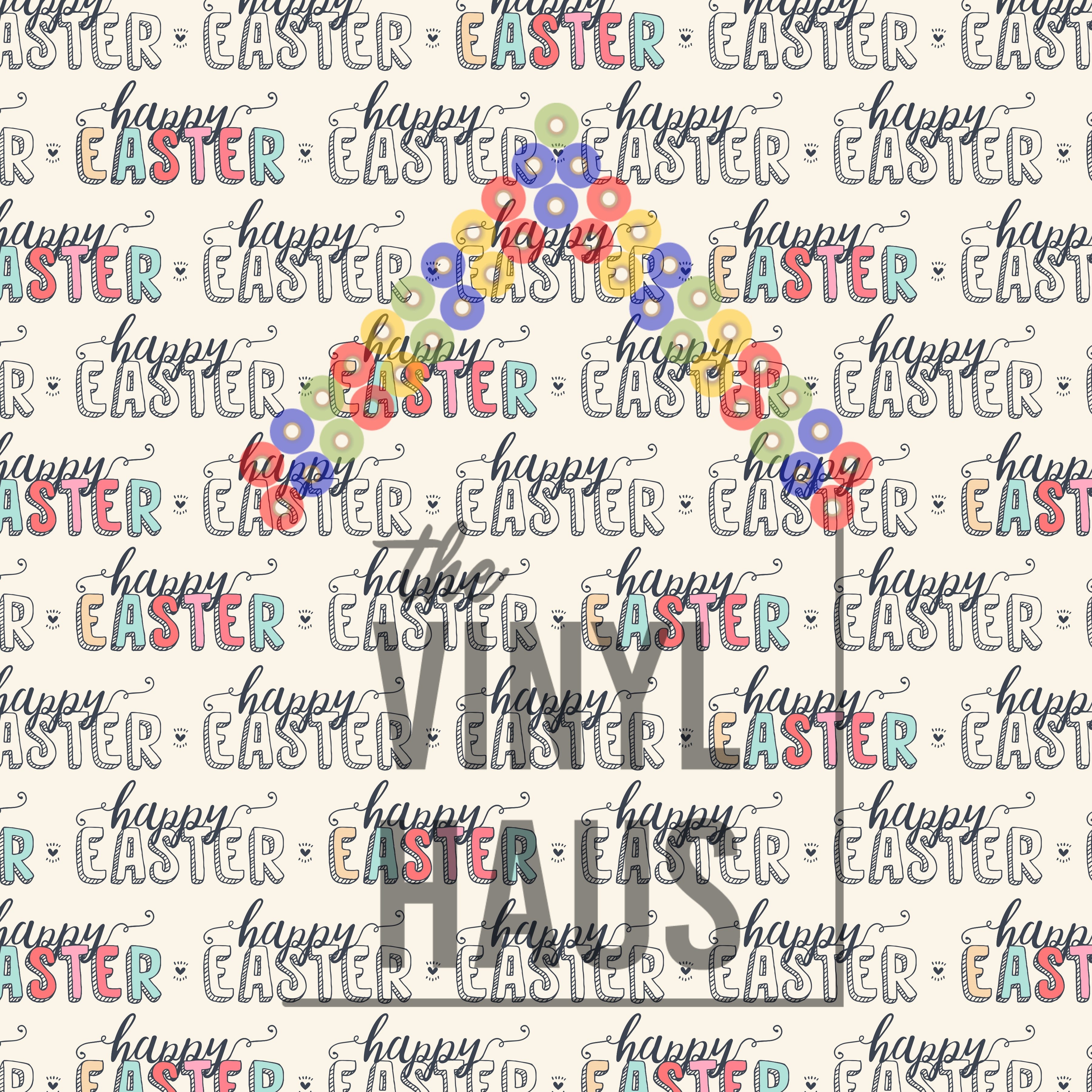 Happy Easter Letters Pattern Vinyl 12" x 12" - The Vinyl Haus