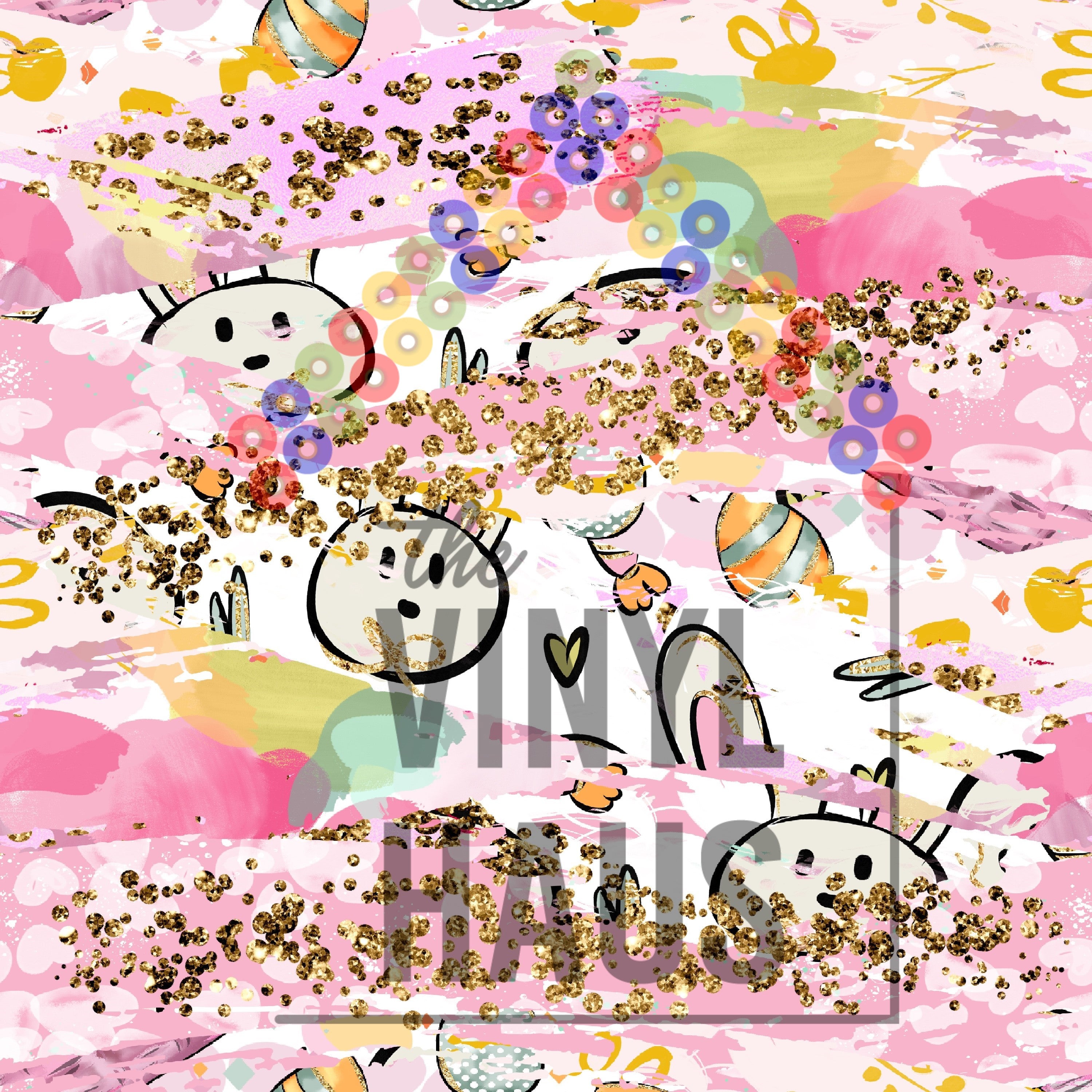 Easter Bunny Brushstrokes Pattern Vinyl 12" x 12" - The Vinyl Haus