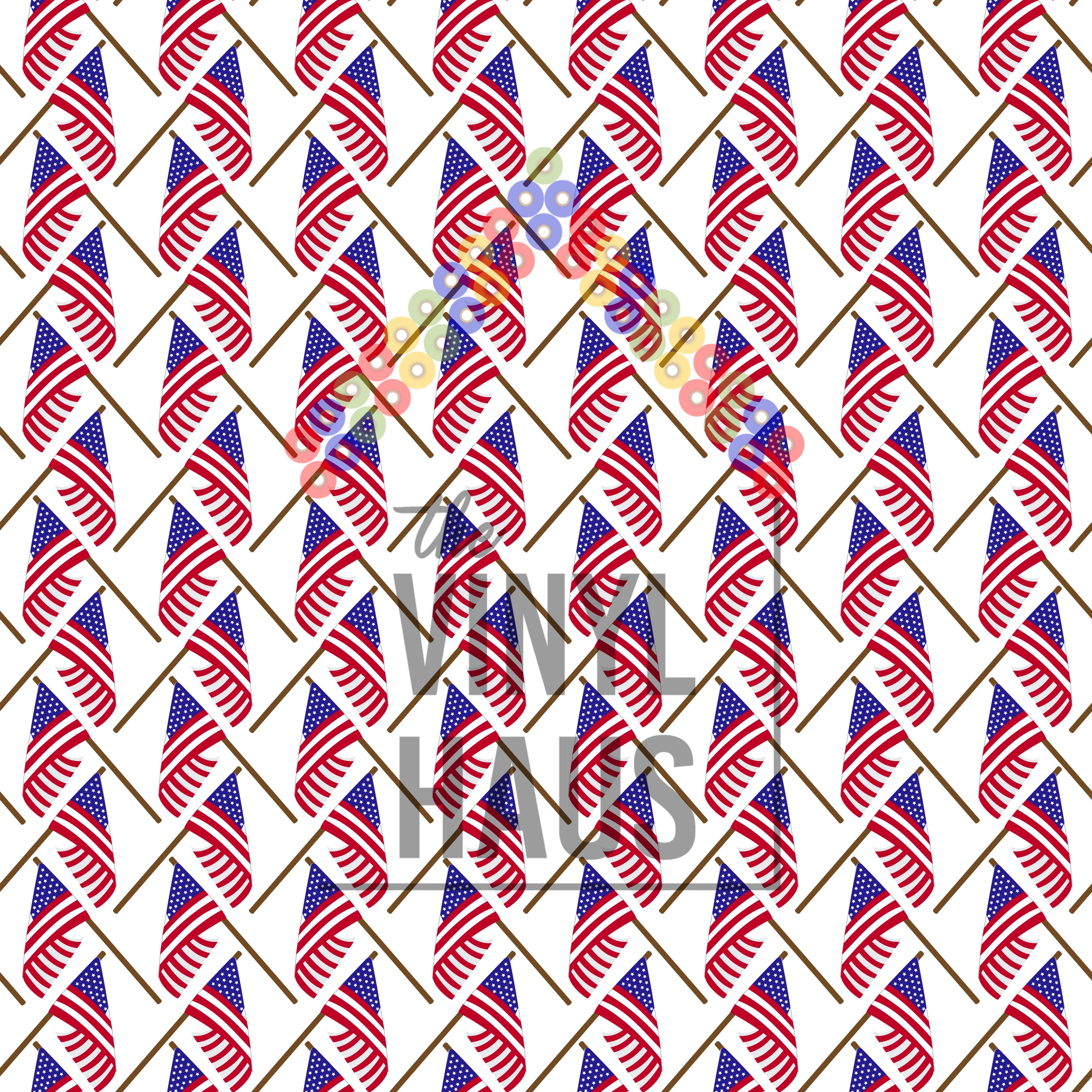 American Flags Pattern Vinyl 12" x 12" - The Vinyl Haus