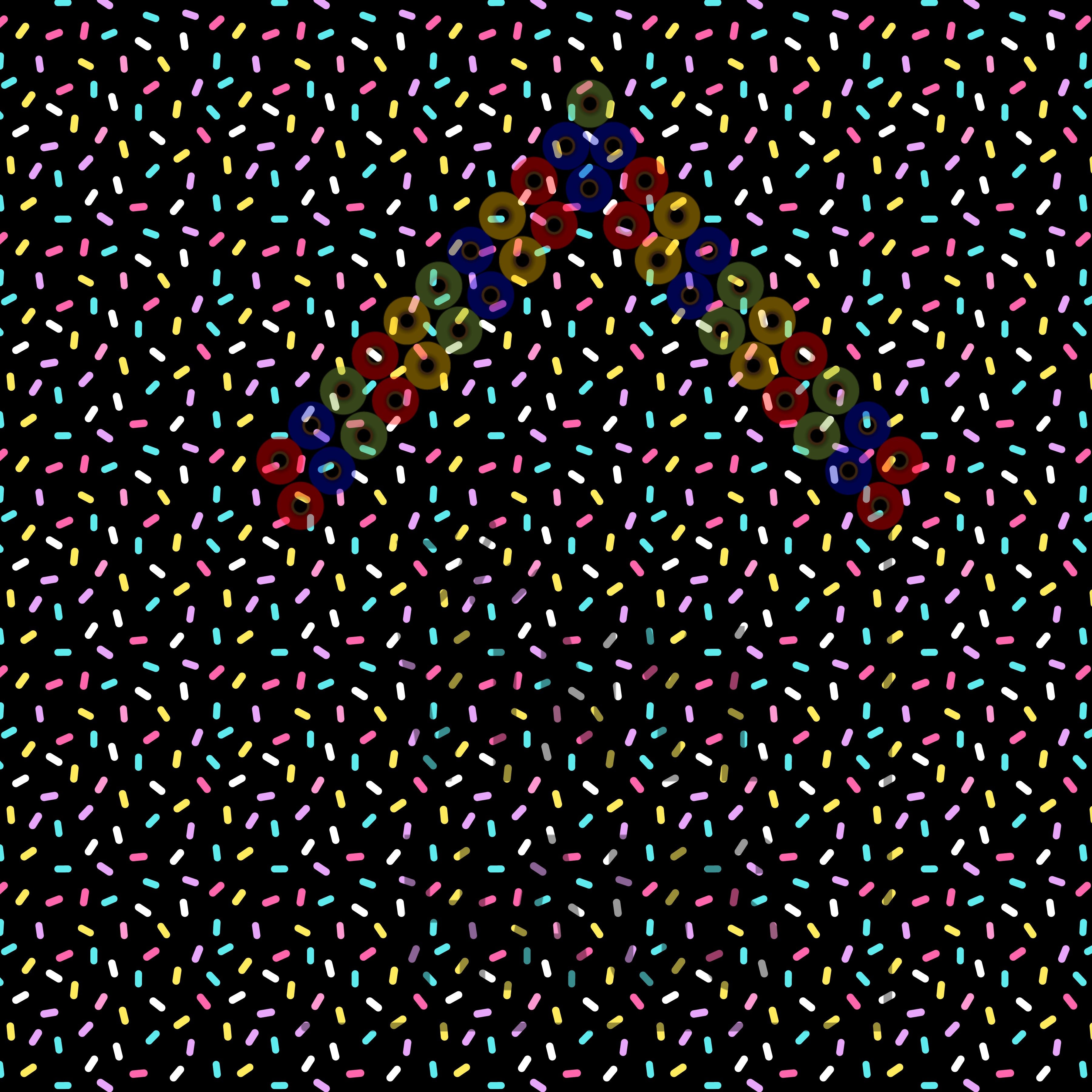 Donut Sprinkle Black Background Pattern Vinyl 12" x 12" - The Vinyl Haus