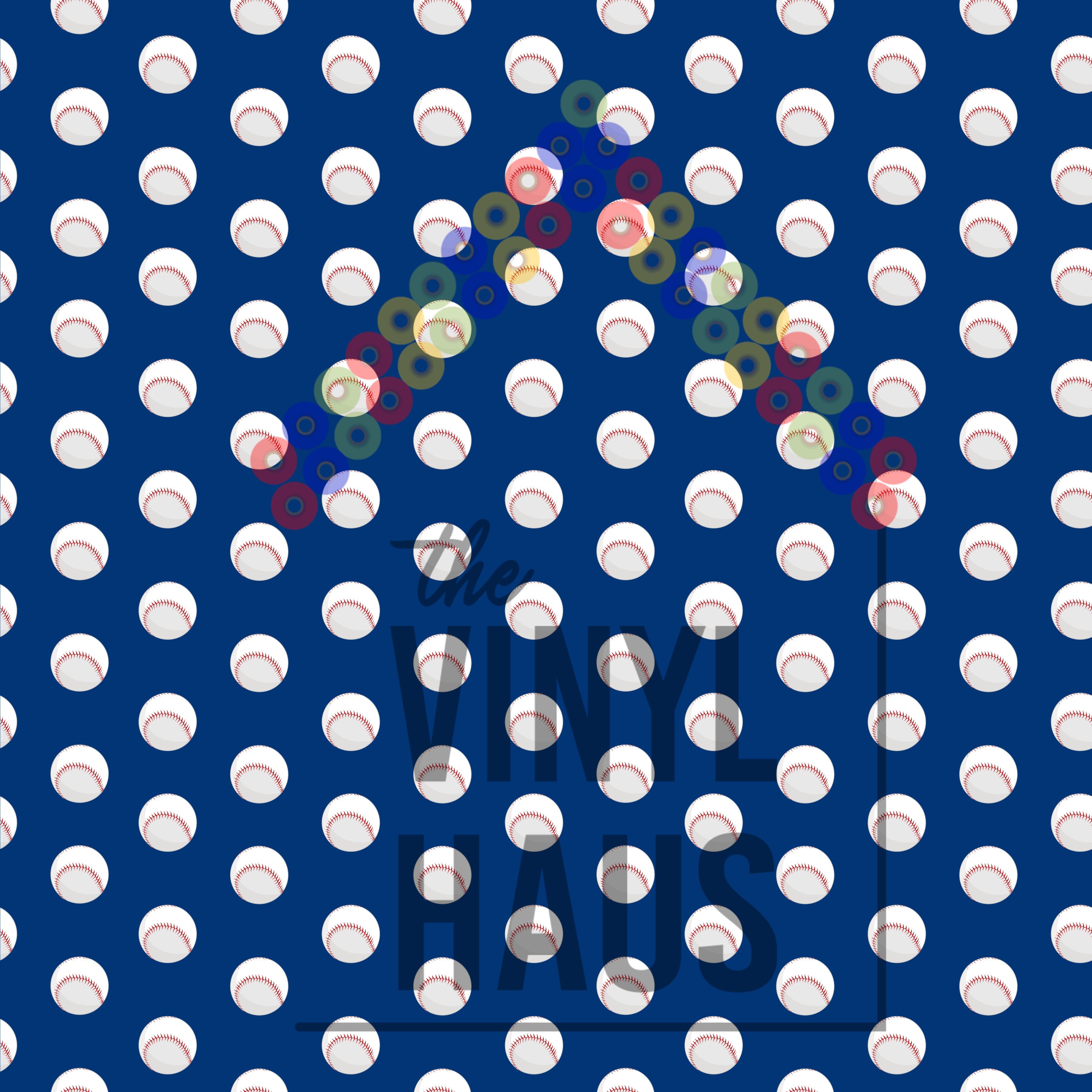 Baseball Blue Background Pattern Vinyl 12" x 12" - The Vinyl Haus