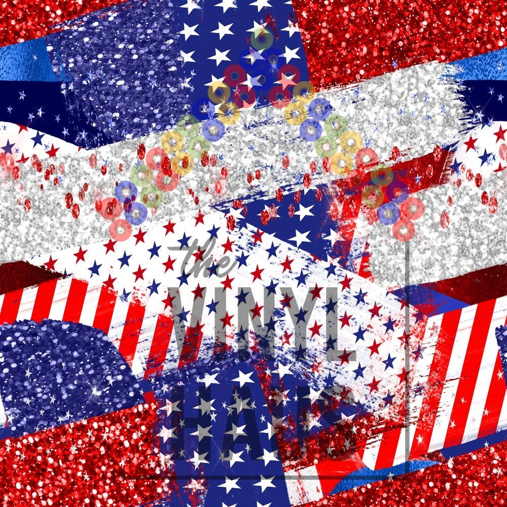 4th of July Brushstroke Pattern Vinyl 12" x 12" - The Vinyl Haus