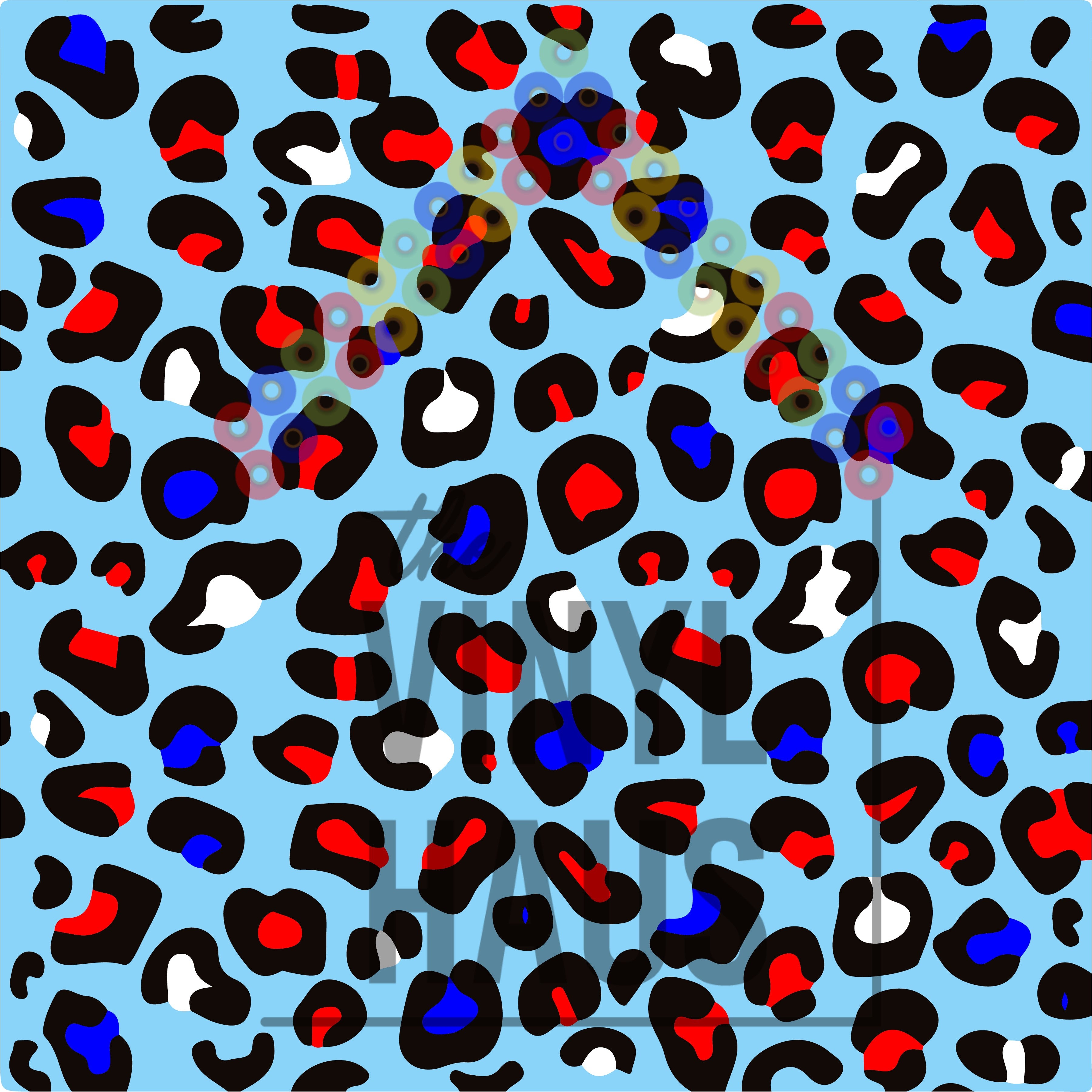 4th of July Cheetah Pattern Vinyl 12" x 12" - The Vinyl Haus
