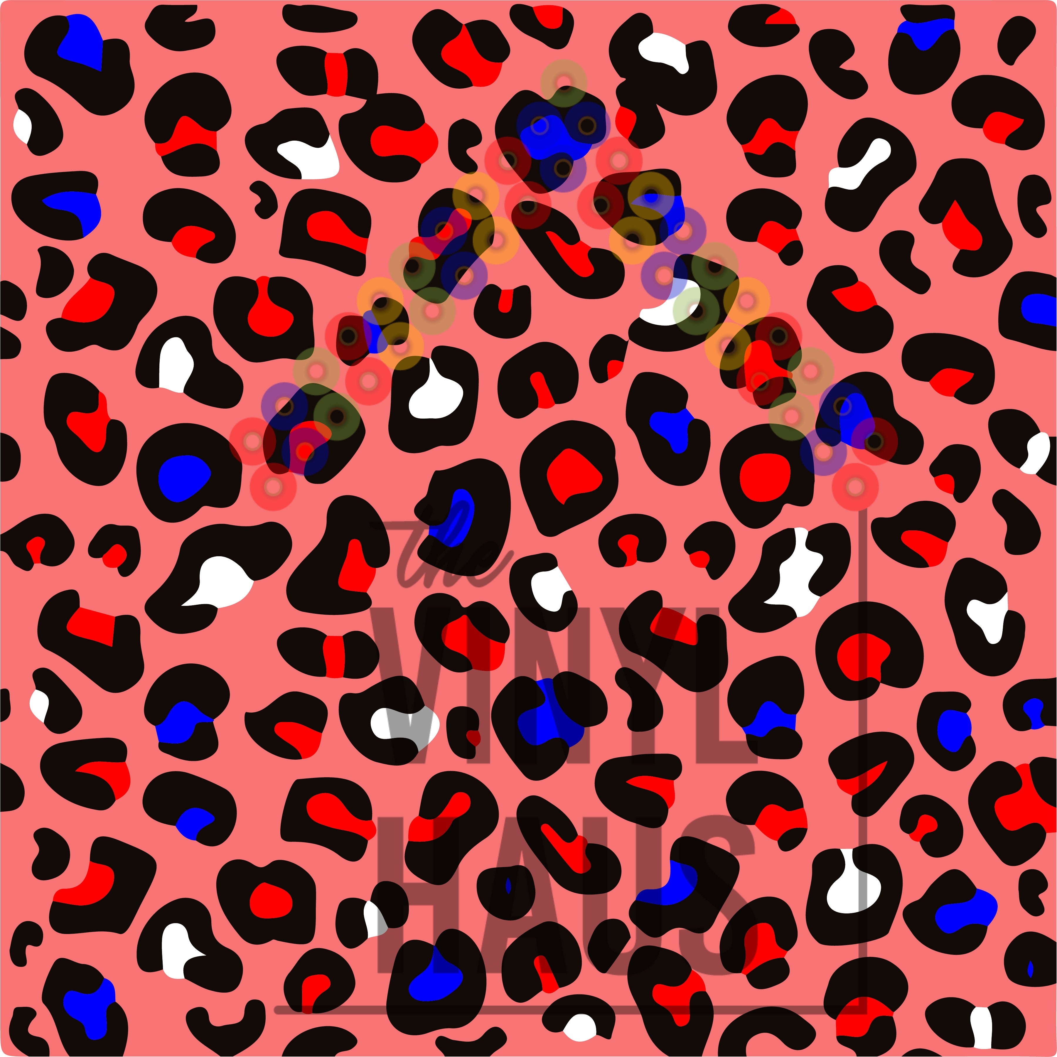 4th of July Cheetah Pattern Vinyl 12" x 12" - The Vinyl Haus