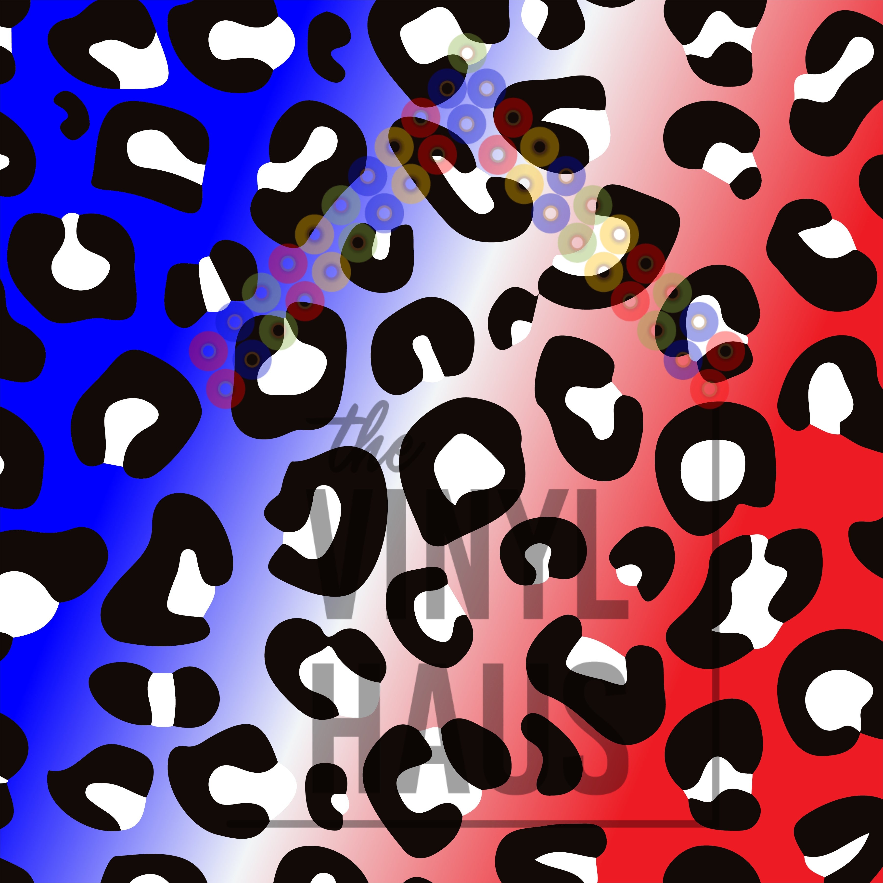 4th of July Cheetah Pattern Vinyl 12" x 12" - The Vinyl Haus