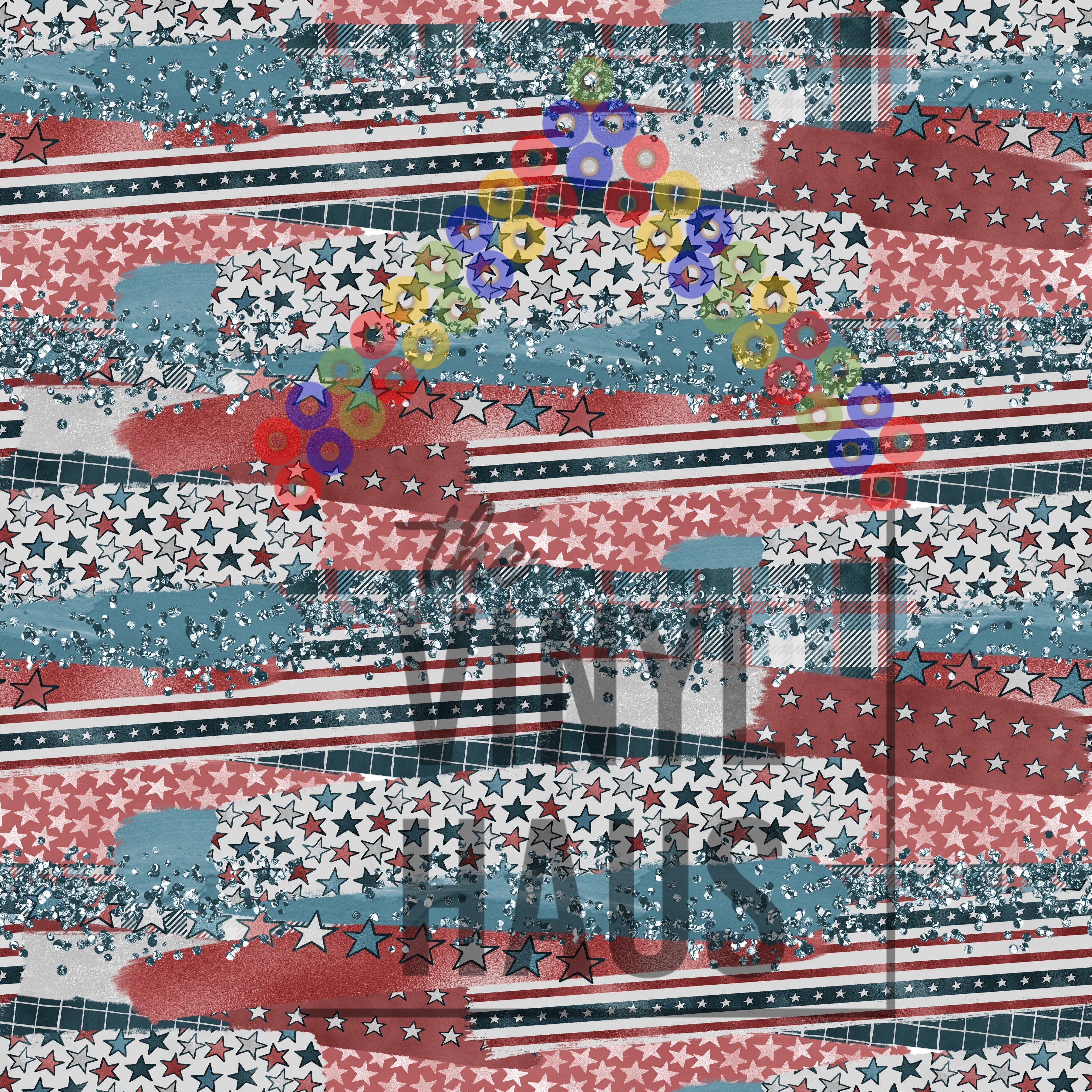 4th of July Brushstroke Pattern Vinyl 12" x 12" - The Vinyl Haus