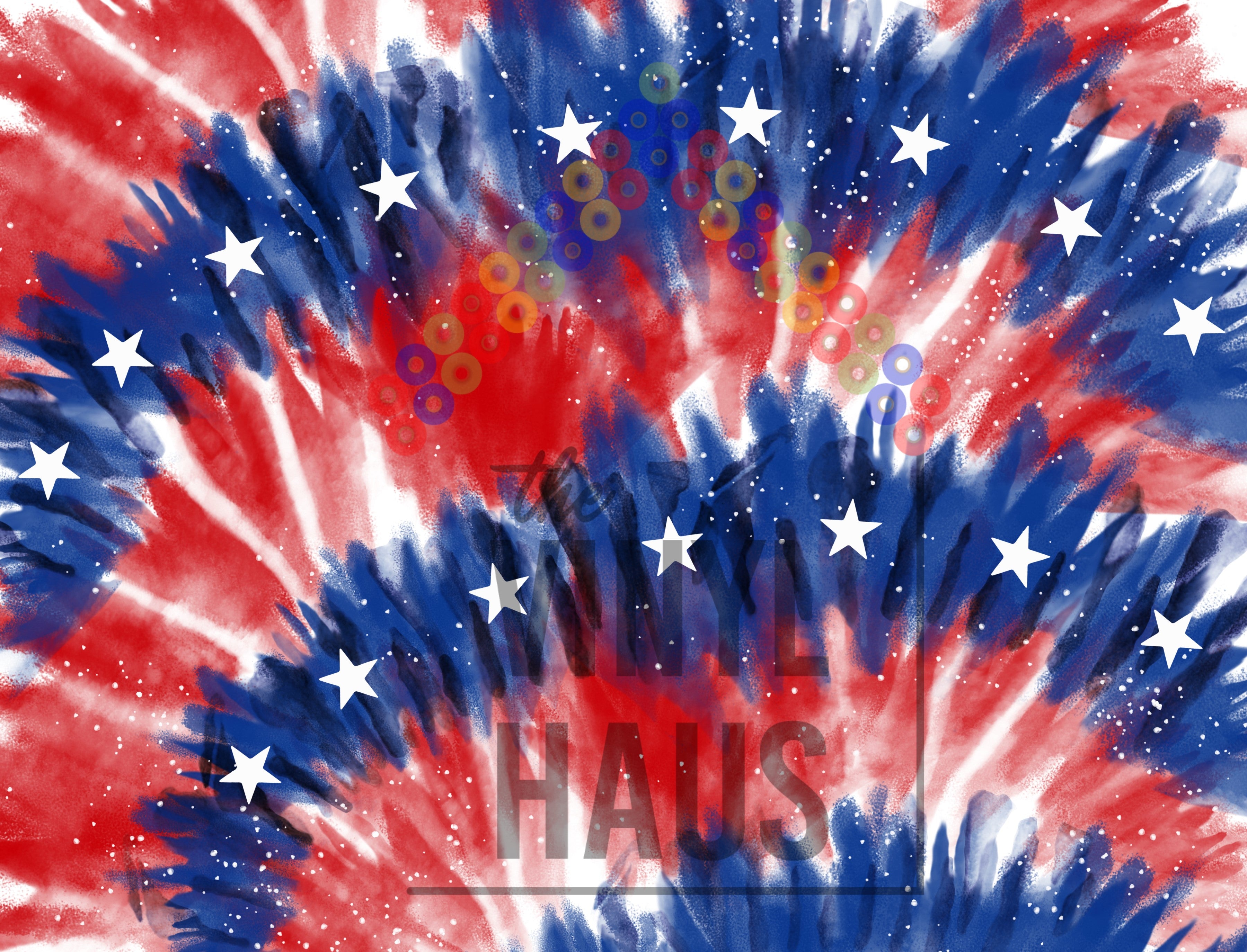 4th Of July Tie Dye Pattern Vinyl 12" x 9" - The Vinyl Haus