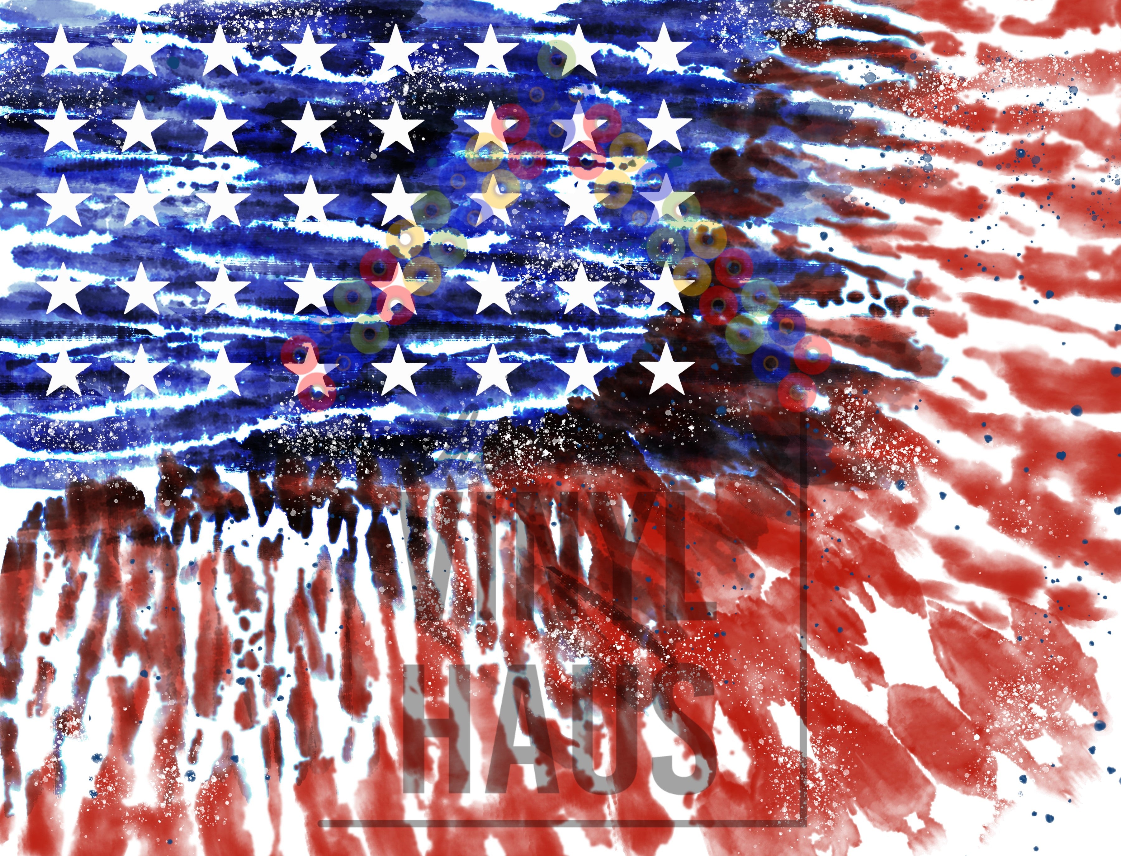 4th Of July Tie Dye Pattern Vinyl 12" x 9" - The Vinyl Haus