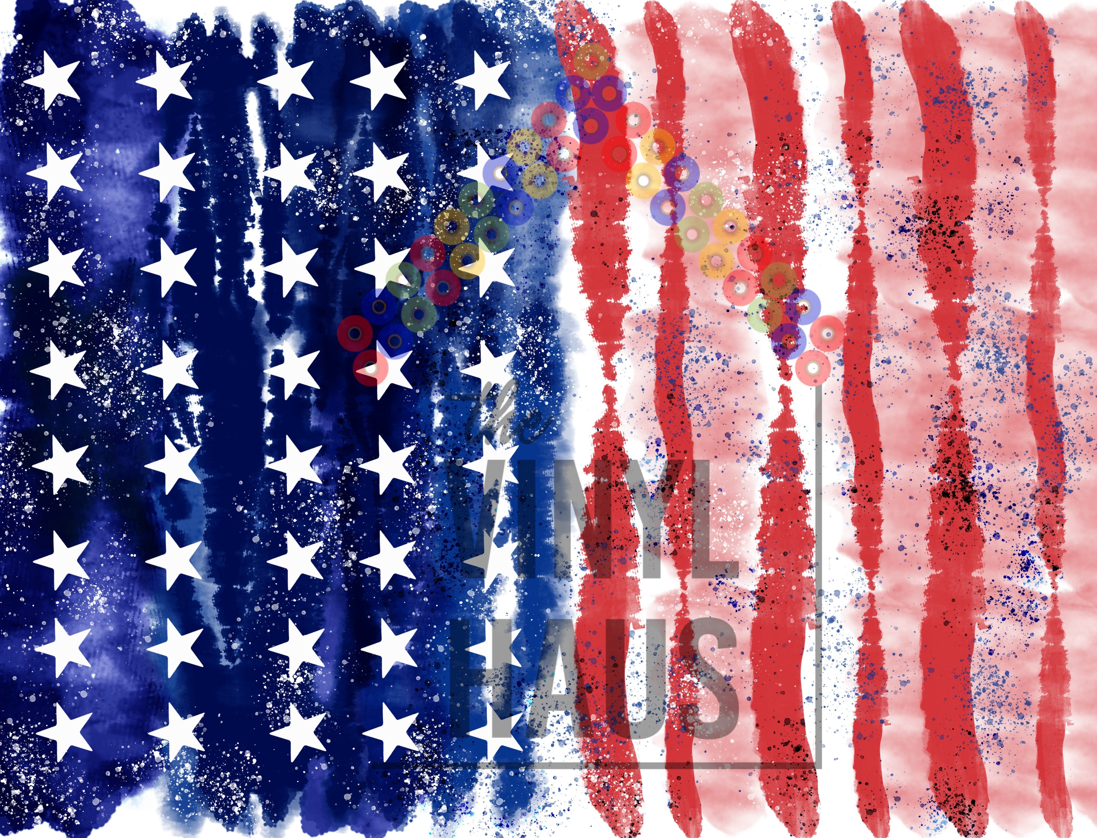 4th Of July Tie Dye Pattern Vinyl 12" x 9" - The Vinyl Haus