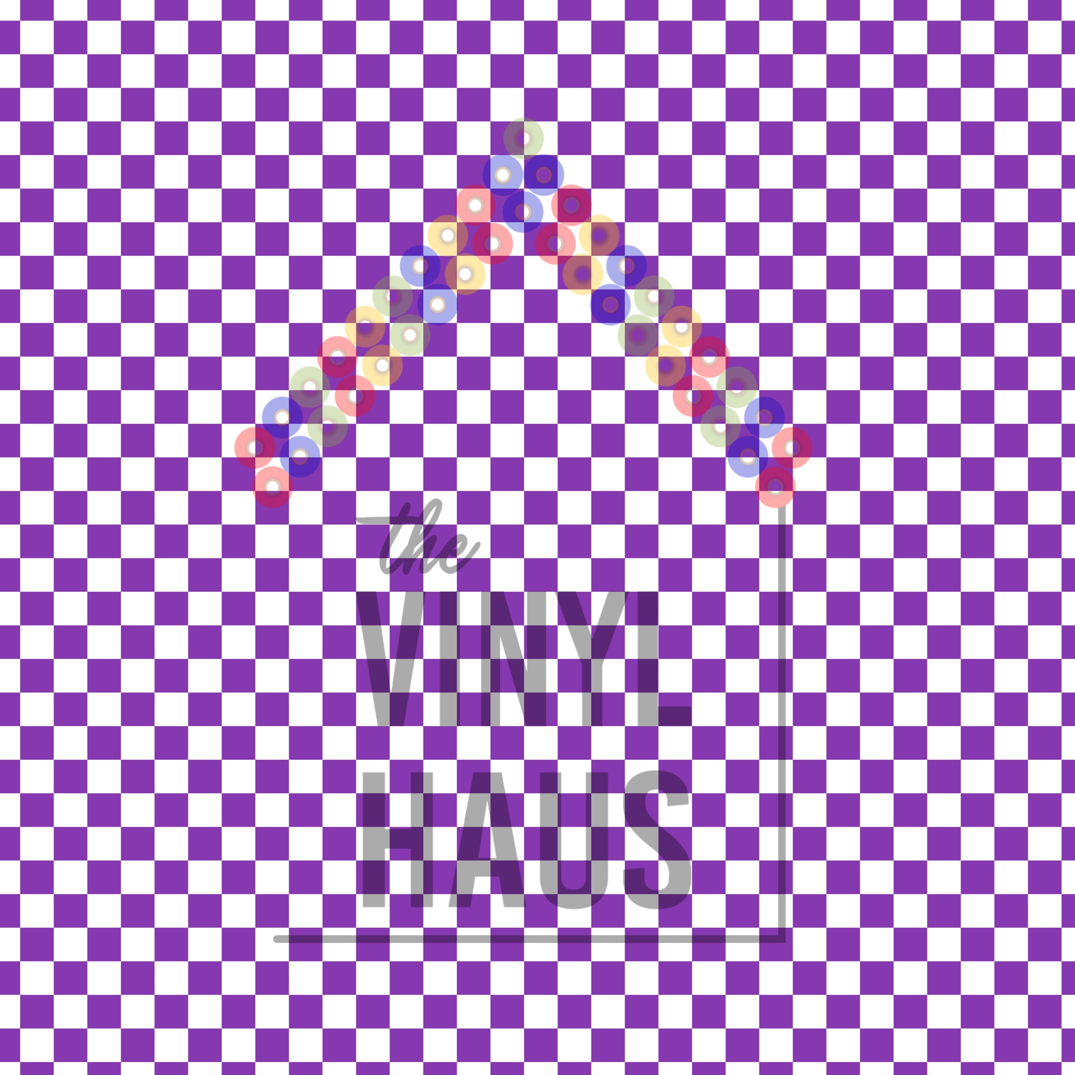 Purple and White Checkered Pattern Vinyl 12" x 12" - The Vinyl Haus