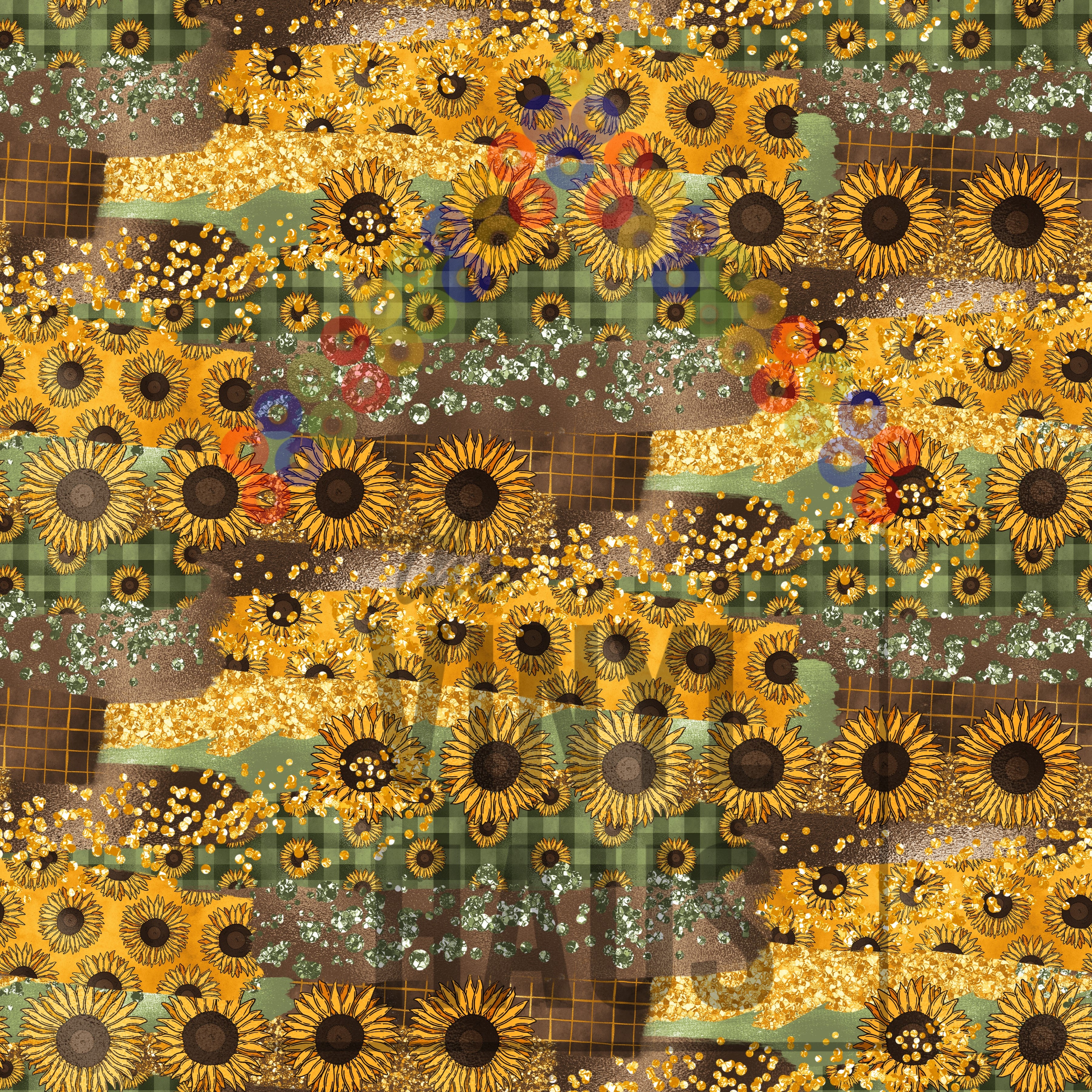 Sunflower Brushstroke Pattern Vinyl 12" x 12" - The Vinyl Haus