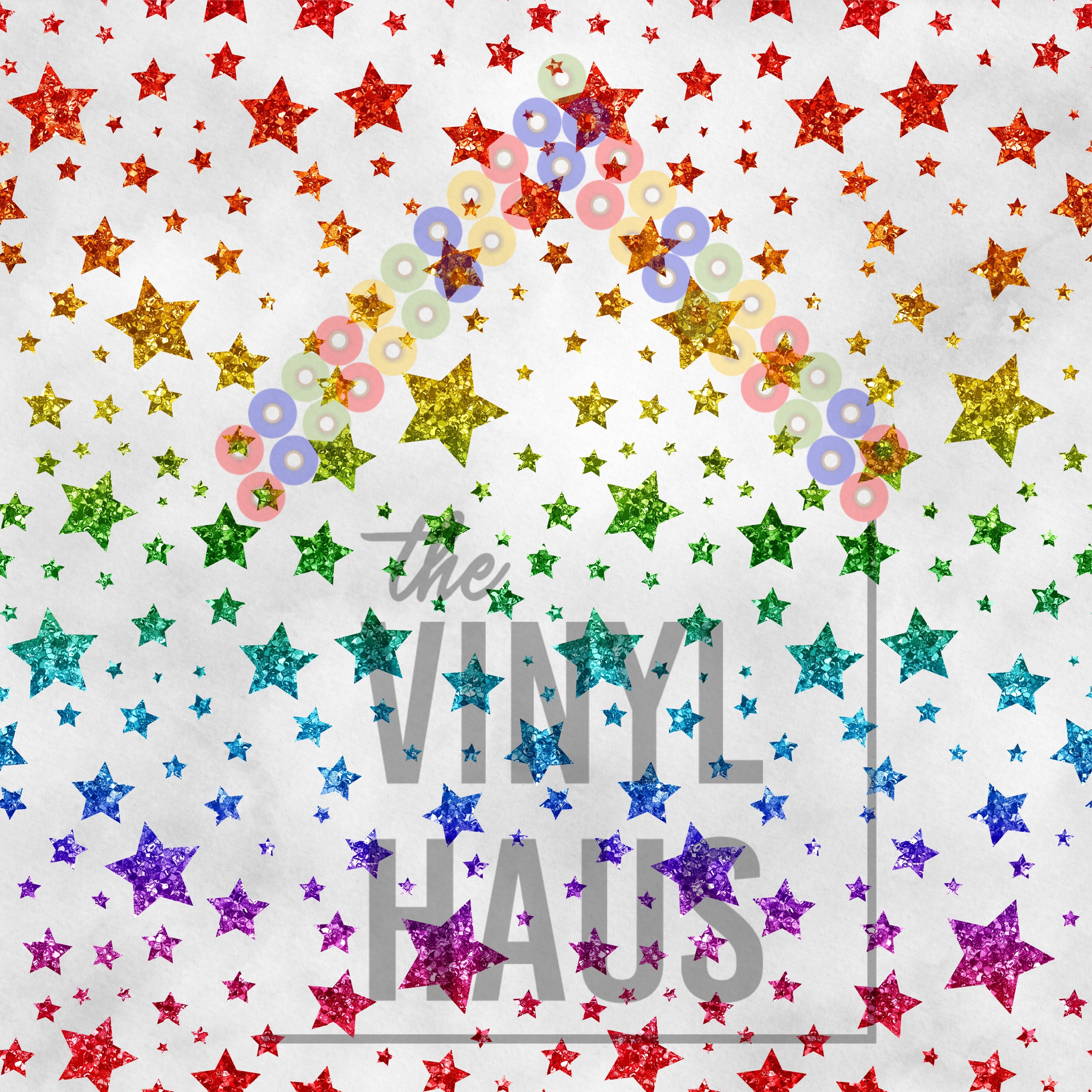 Rainbow PRIDE Stars Pattern Vinyl 12" x 12" - The Vinyl Haus