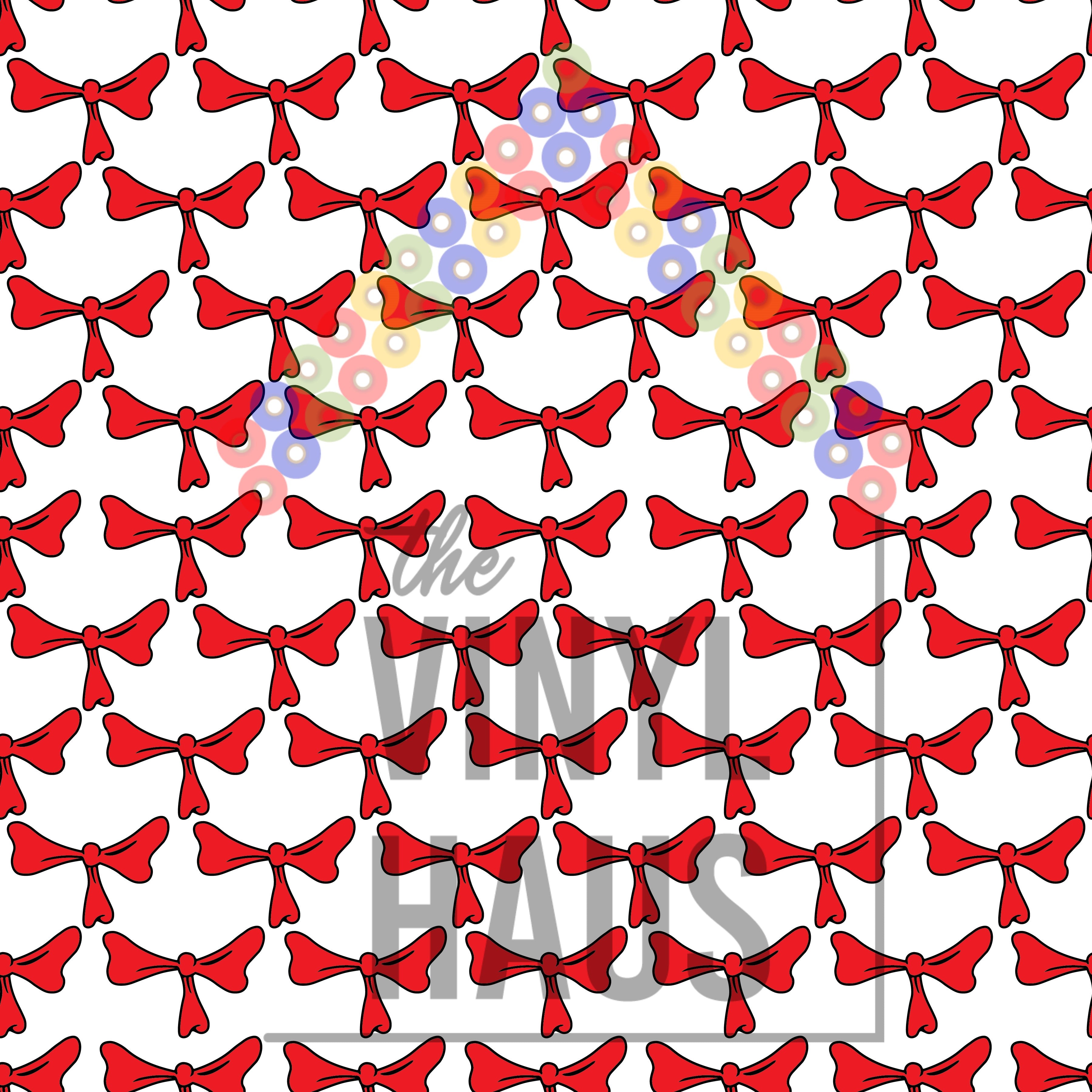 Dr. Seuss Tie White Background Pattern Vinyl 12" x 12" - The Vinyl Haus