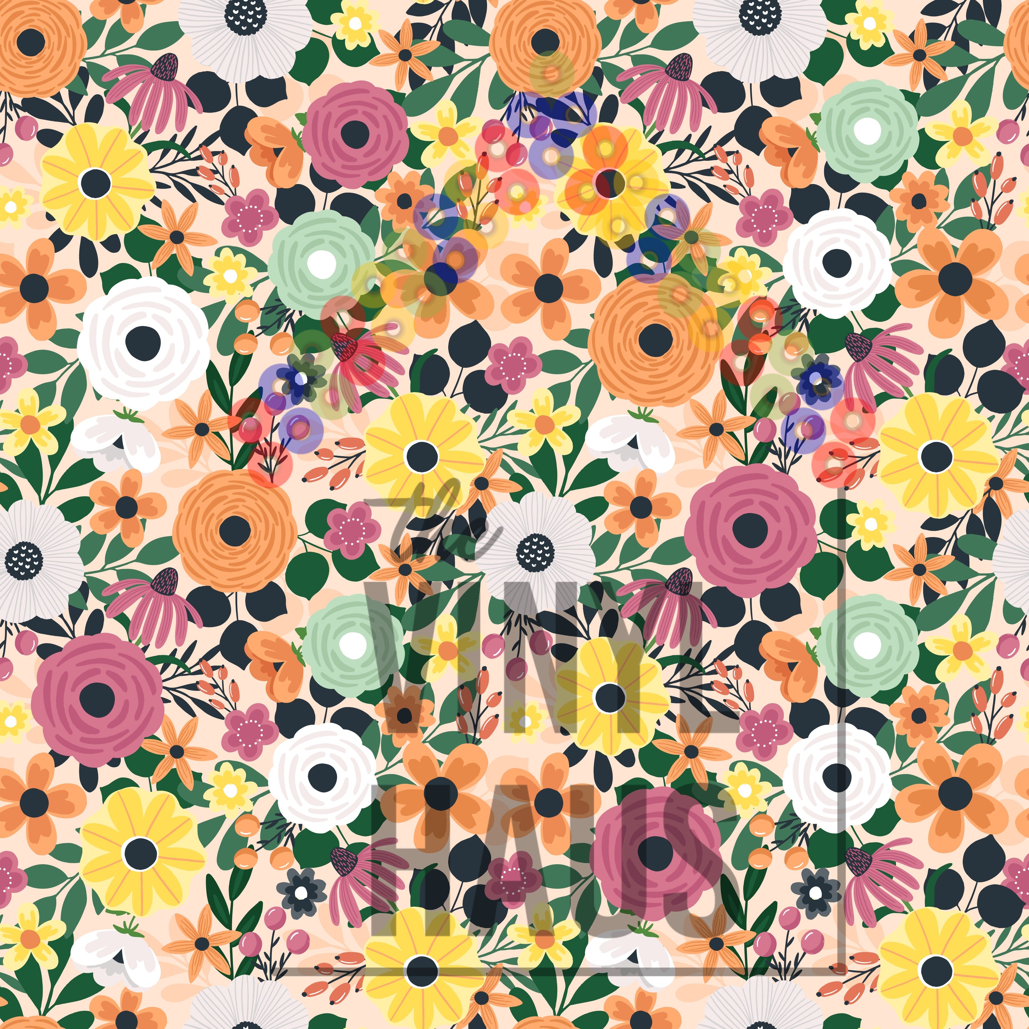 Fall Floral Pattern Vinyl 12" x 12" - The Vinyl Haus