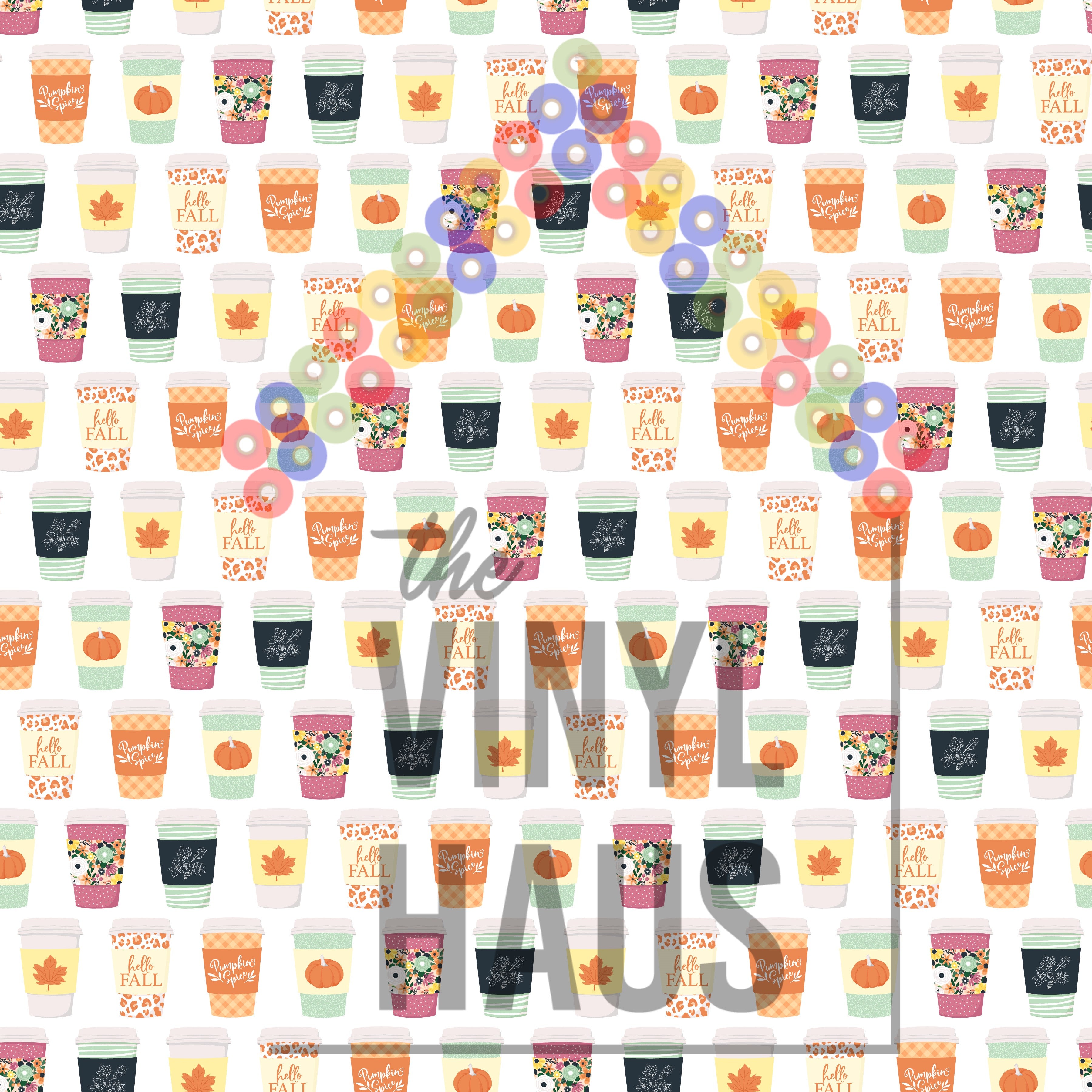 Fall Pumpkin Spice Pattern Vinyl 12" x 12" - The Vinyl Haus