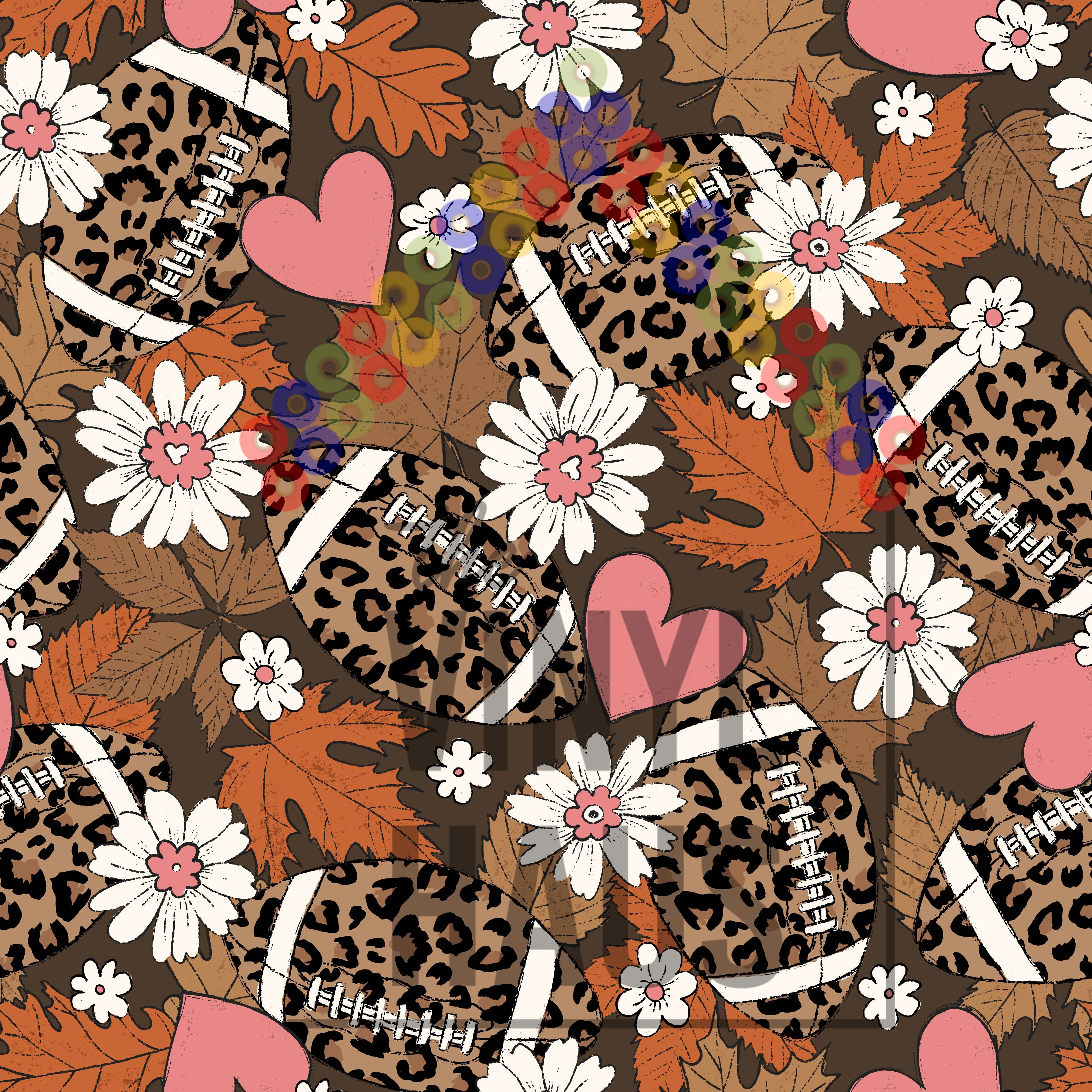 Fall Leaves, Leopard Football Pattern Vinyl 12" x 12" - The Vinyl Haus