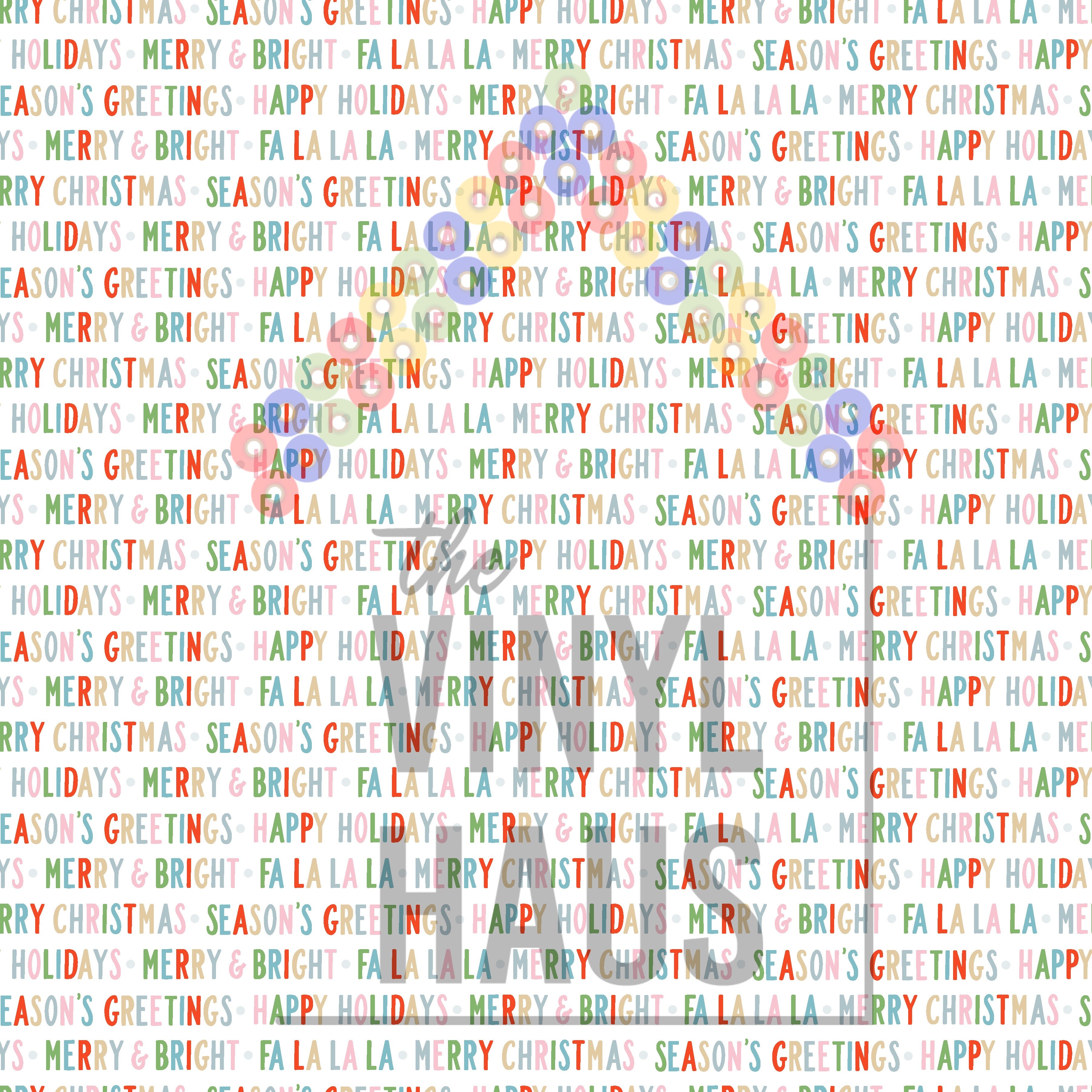 Christmas Songs Pattern Vinyl 12" x 12" - The Vinyl Haus