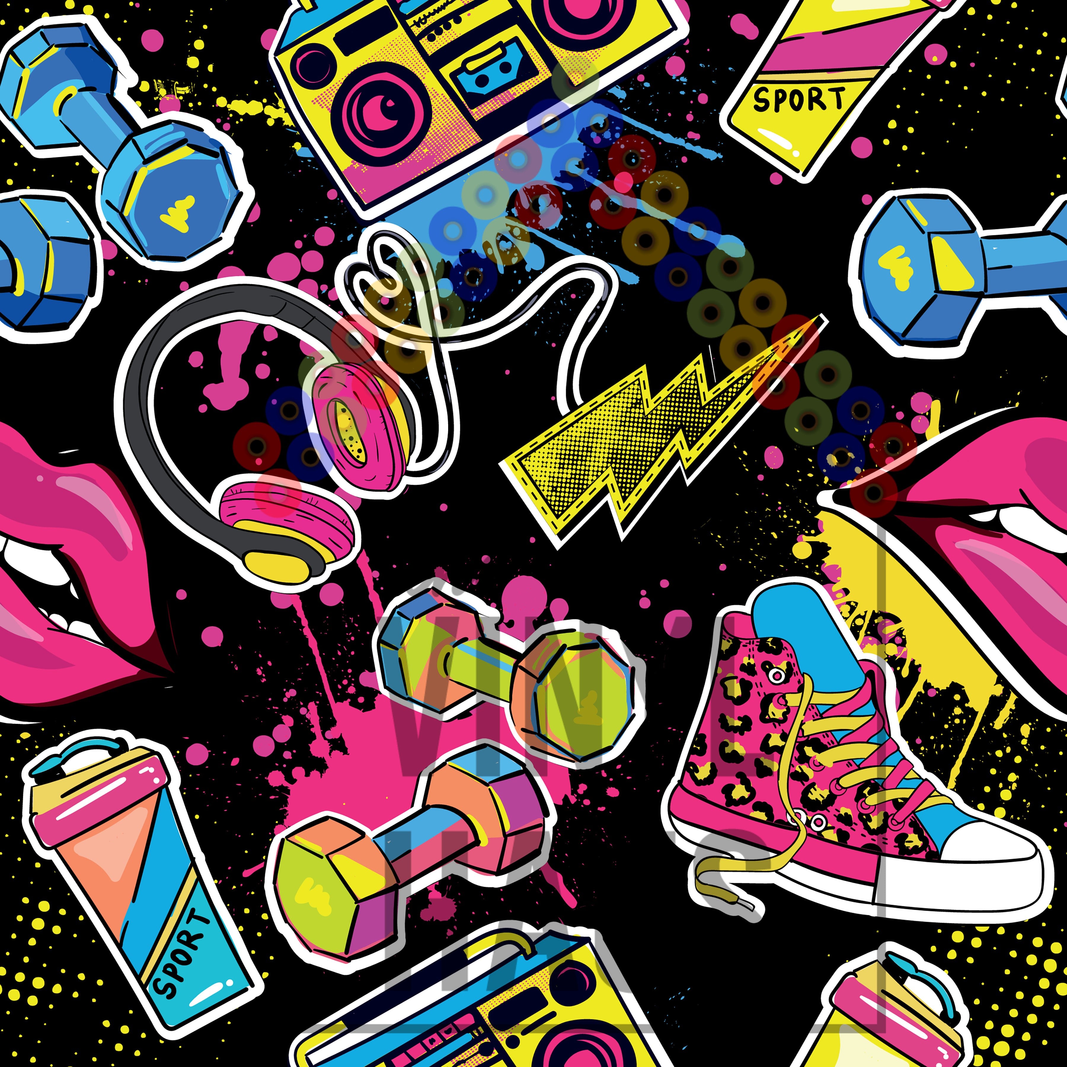 80s/90s Retro Pattern Vinyl 12" x 12" - The Vinyl Haus