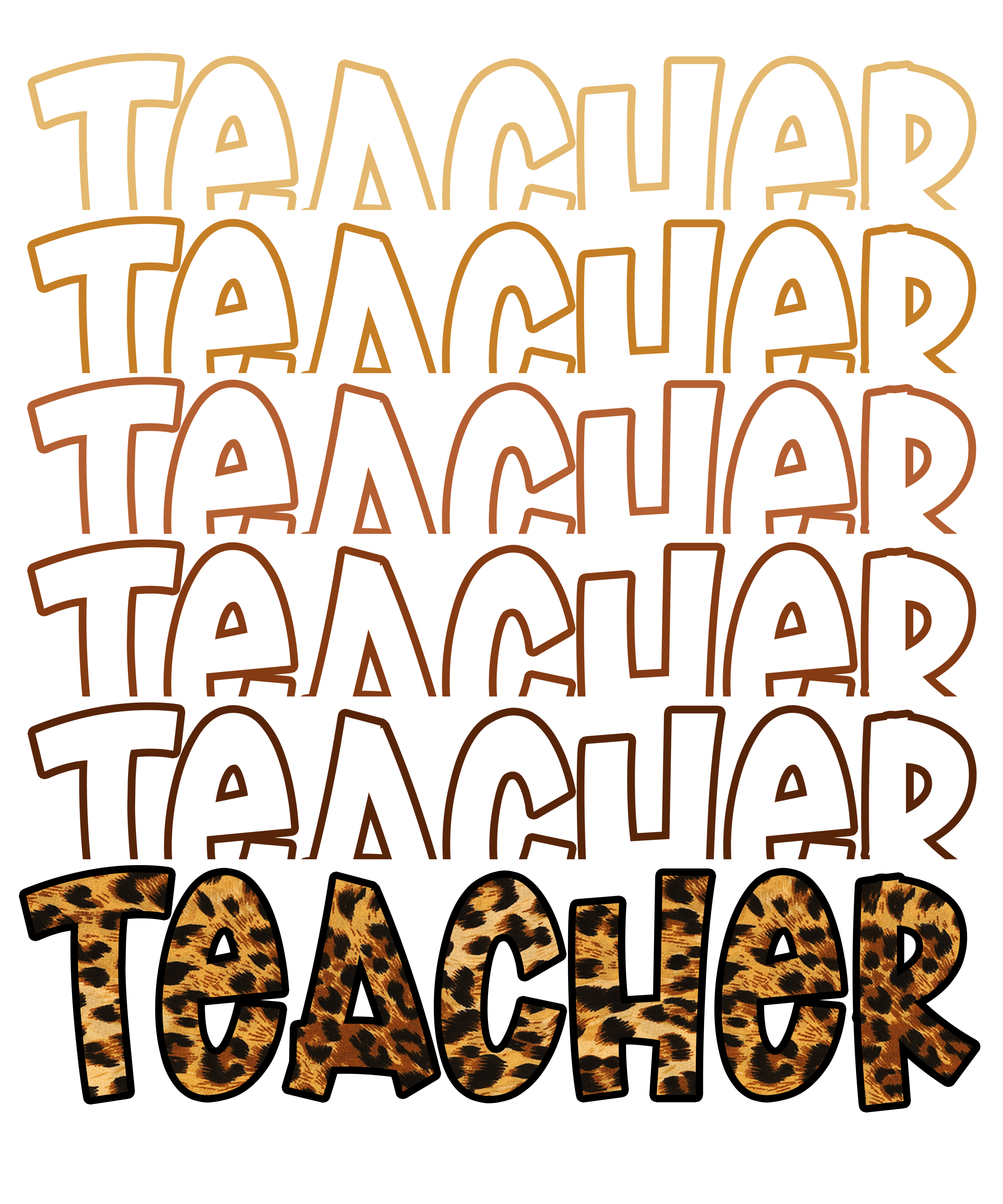 HTV Prints - Leopard Teacher Repeating - The Vinyl Haus