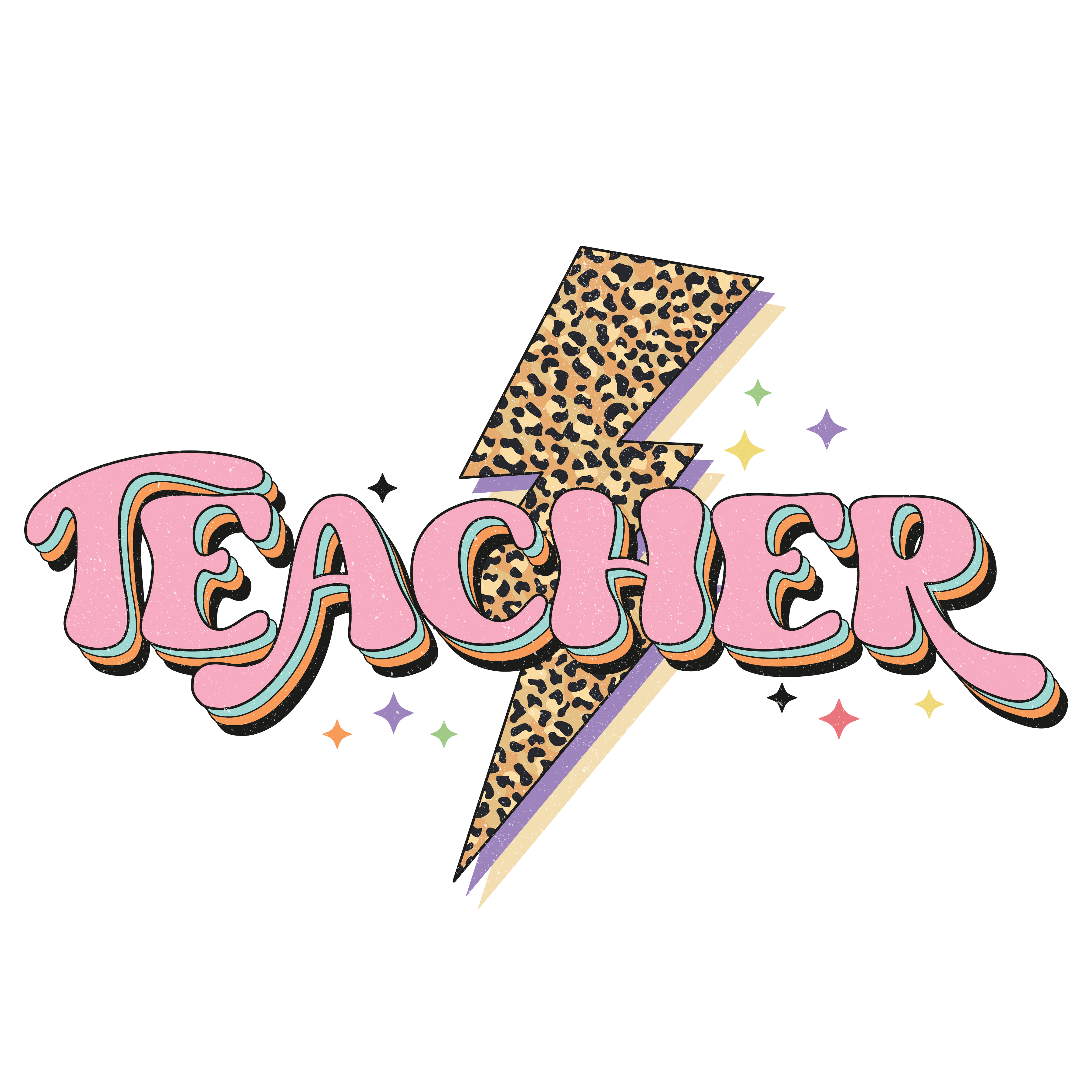 HTV Prints - Teacher With Lightning - The Vinyl Haus