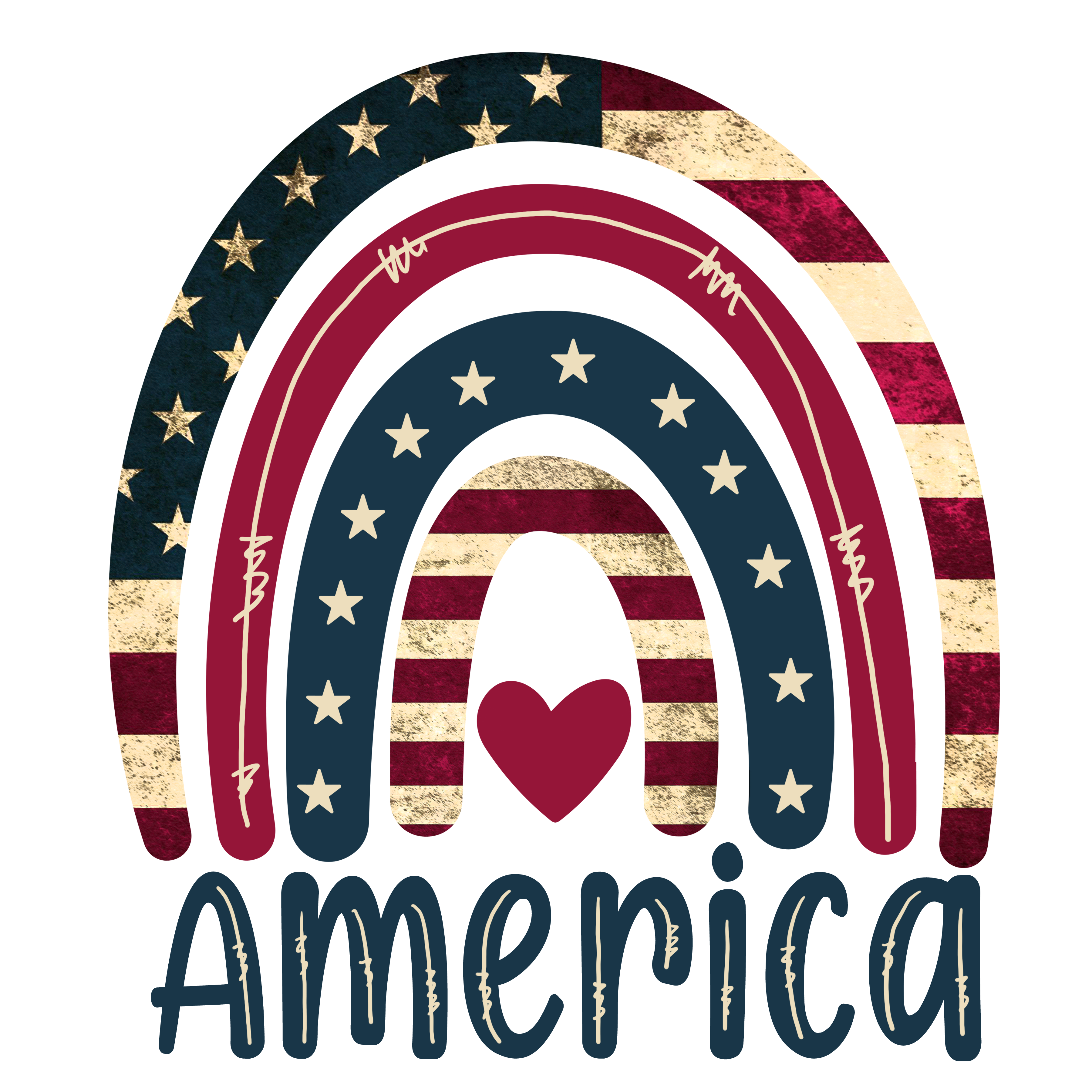 Sublimation Prints - America Boho Rainbow - The Vinyl Haus