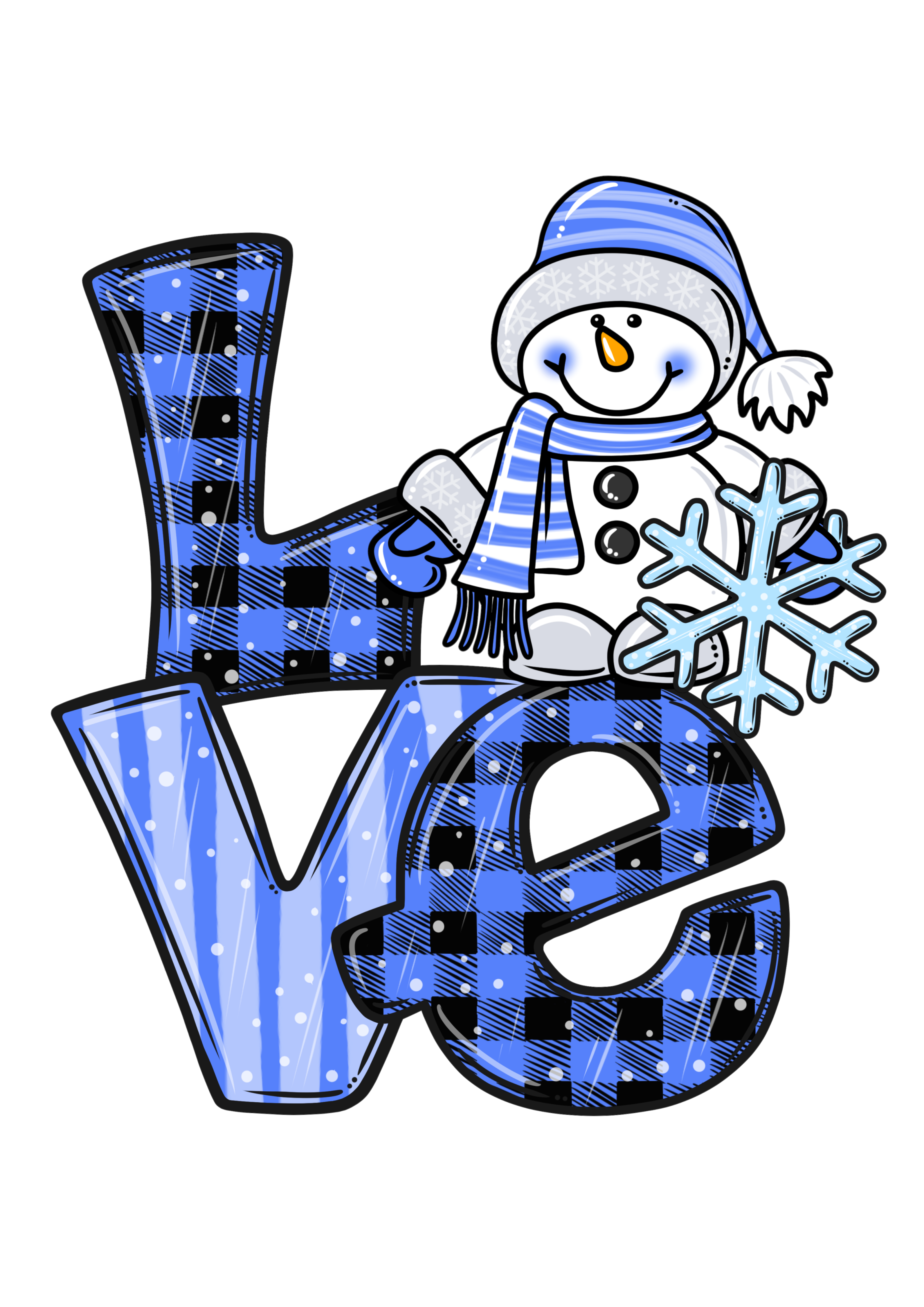 HTV Prints - Snowman LOVE - The Vinyl Haus