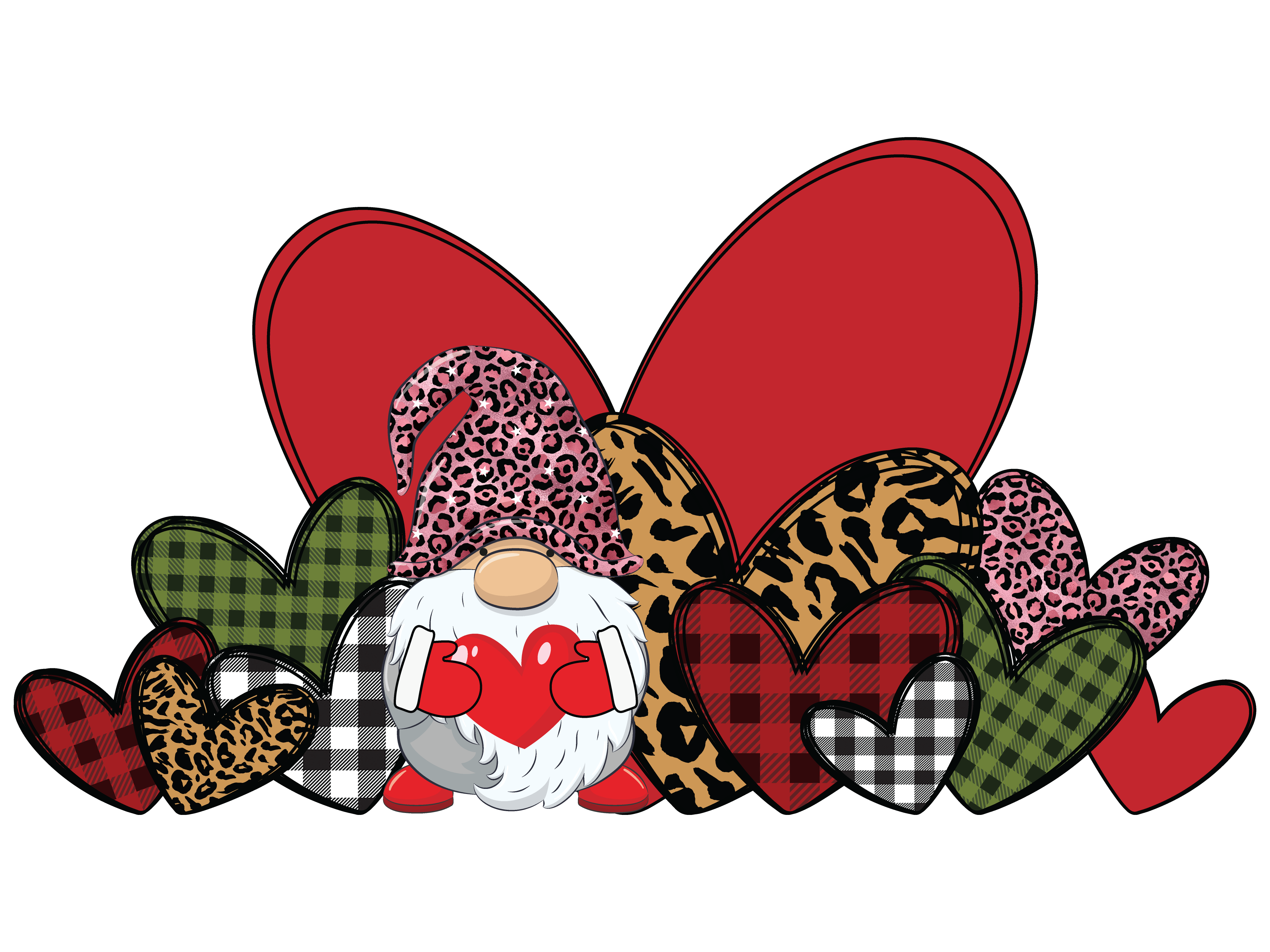 HTV Prints - Gnome and Hearts - The Vinyl Haus