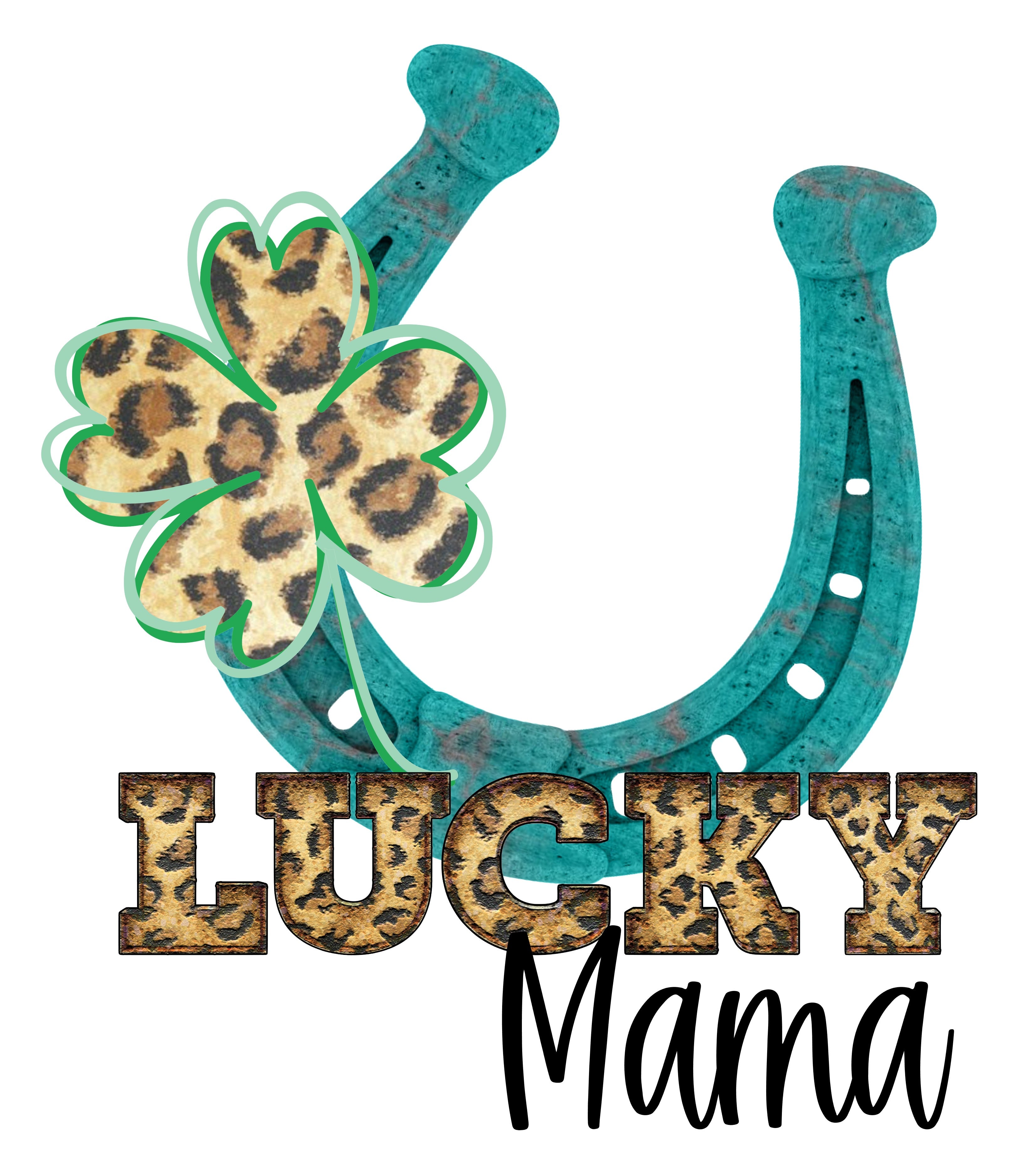 HTV Prints - Lucky Mama Horseshoe - The Vinyl Haus