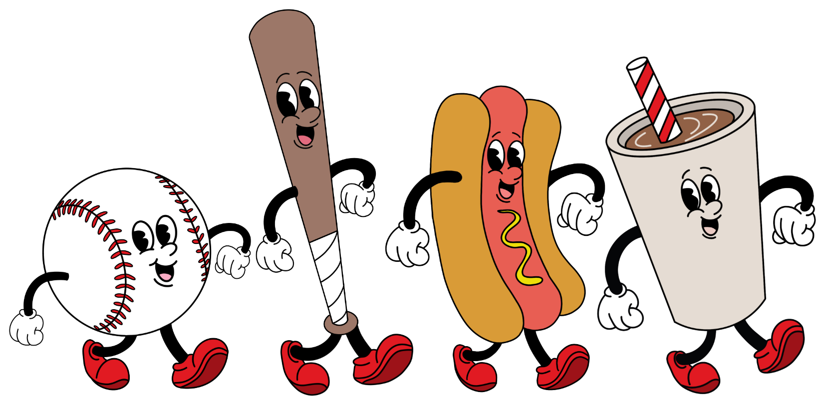 HTV Prints - Baseball Cartoon Friends - The Vinyl Haus