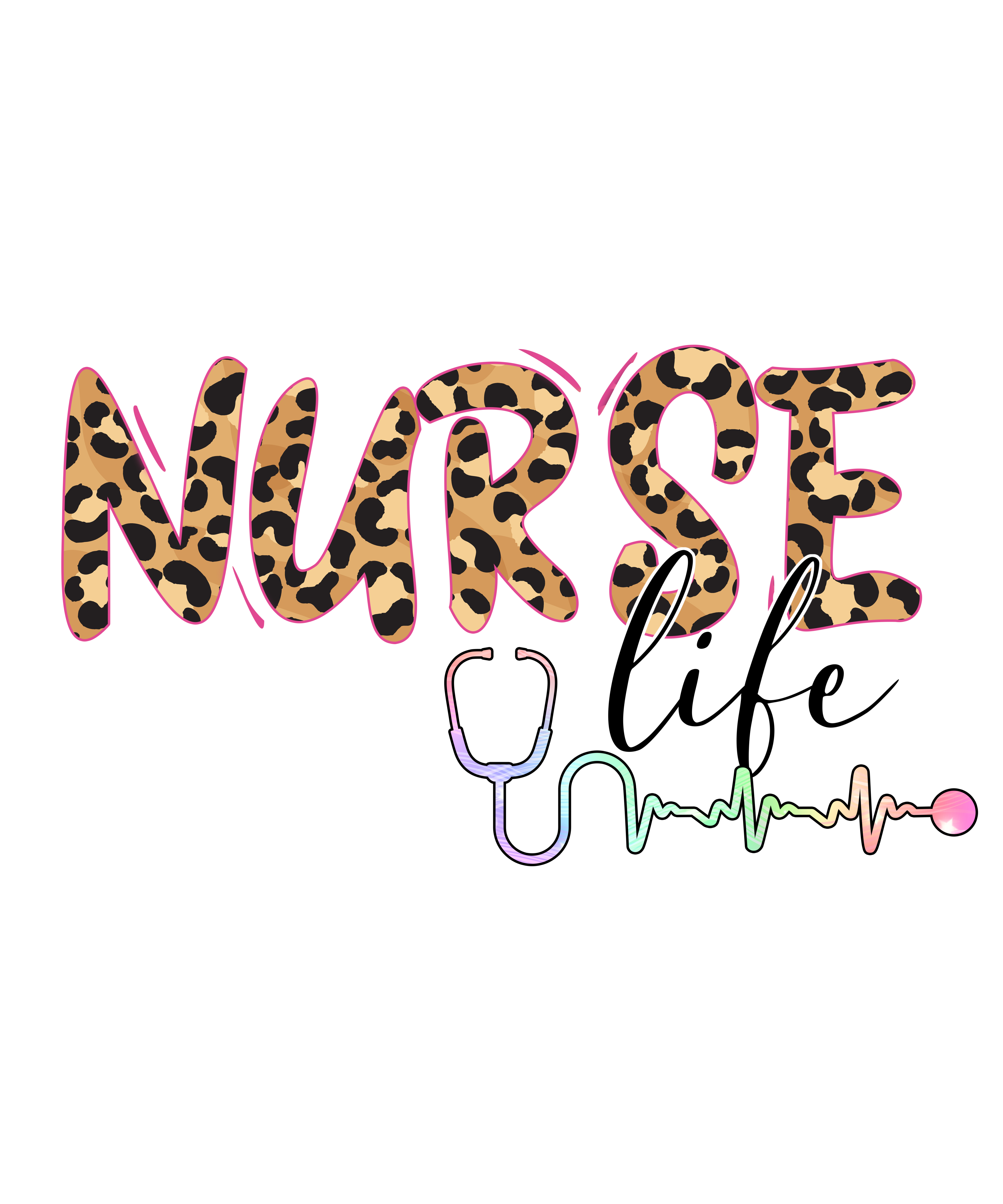 Sublimation Prints - Leopard Nurse Life - The Vinyl Haus