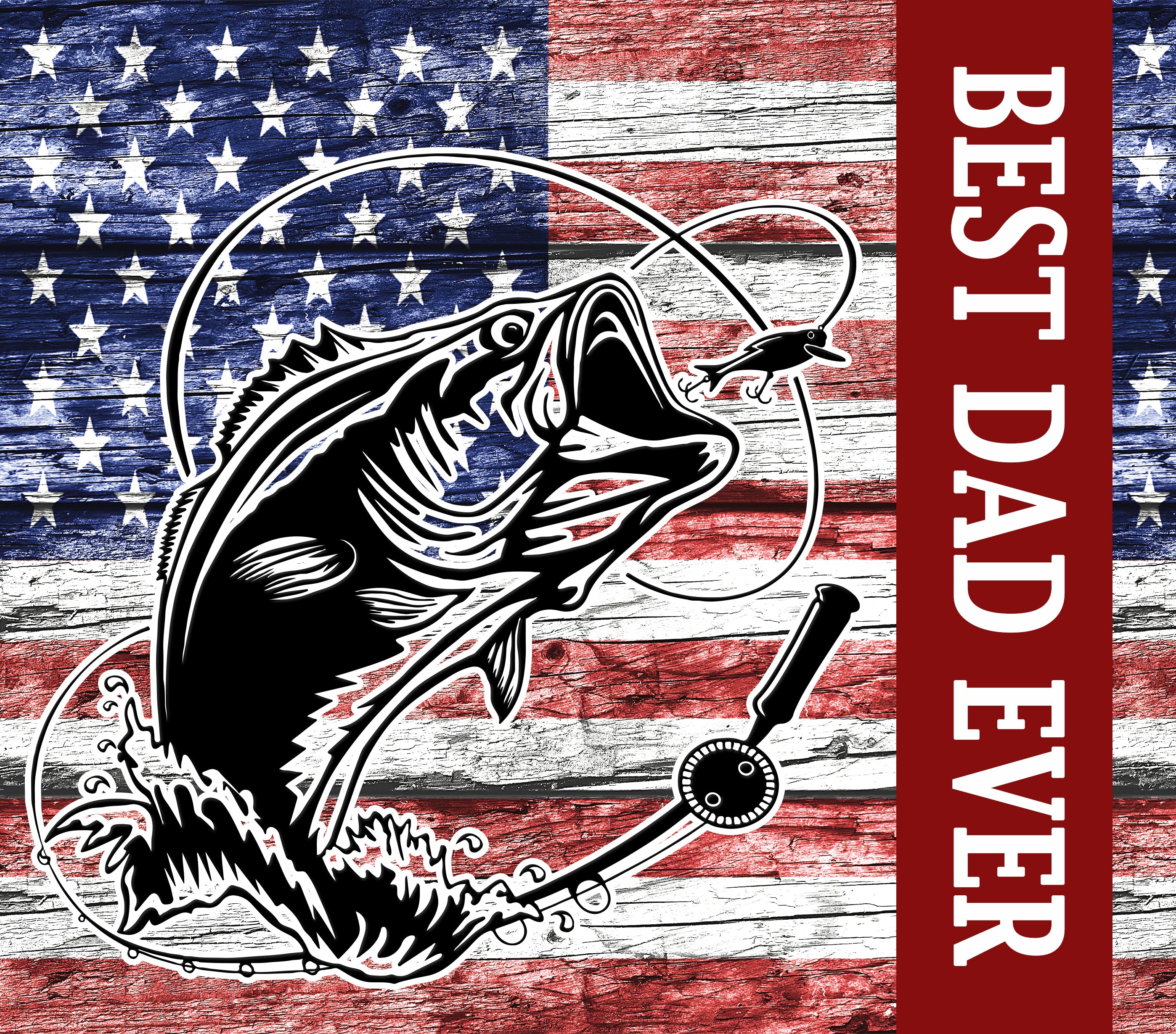 Sublimation Tumbler Wrap - Best Dad Ever Fishing - The Vinyl Haus