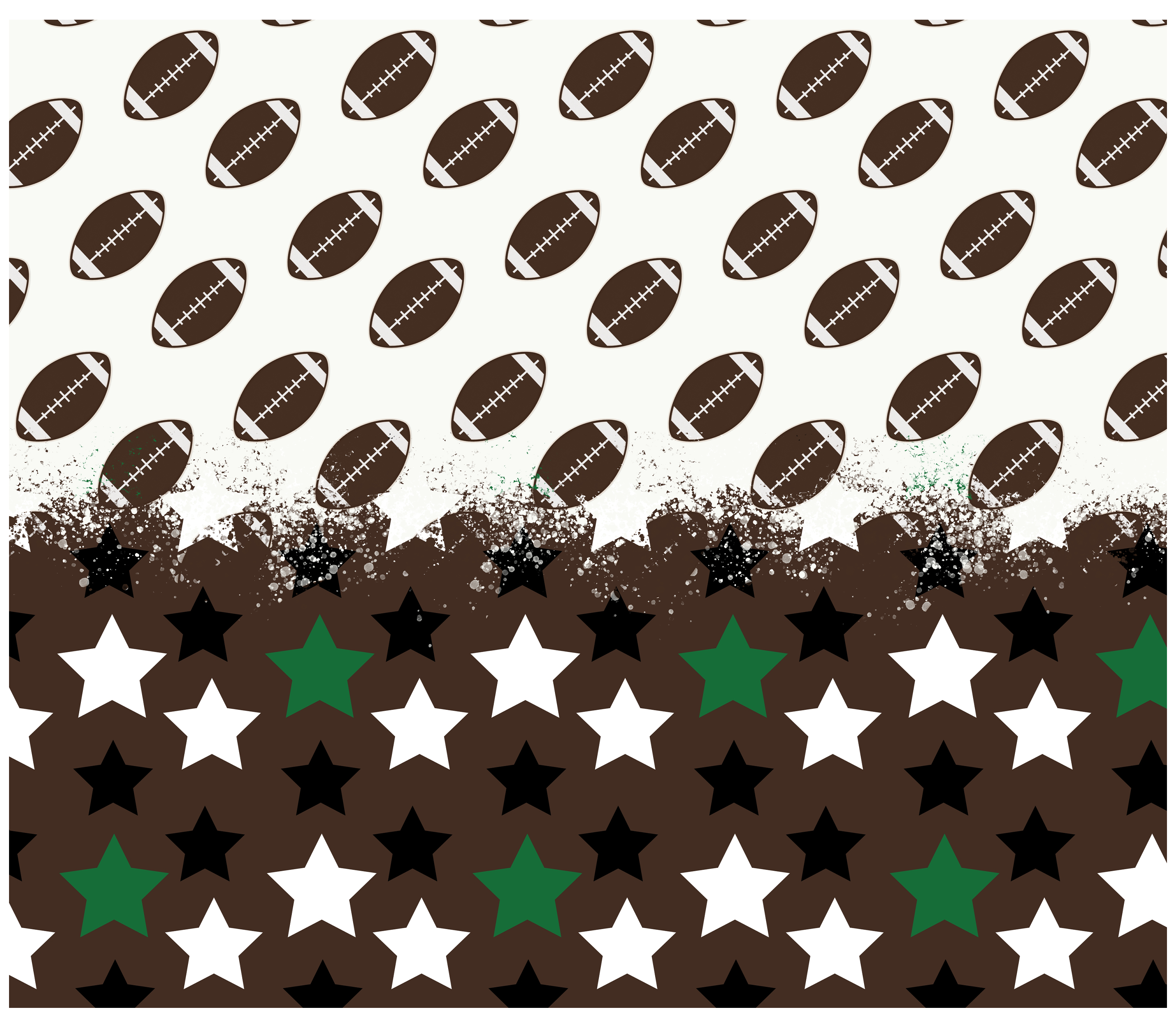 Sublimation Tumbler Wrap - Footballs and Stars - The Vinyl Haus
