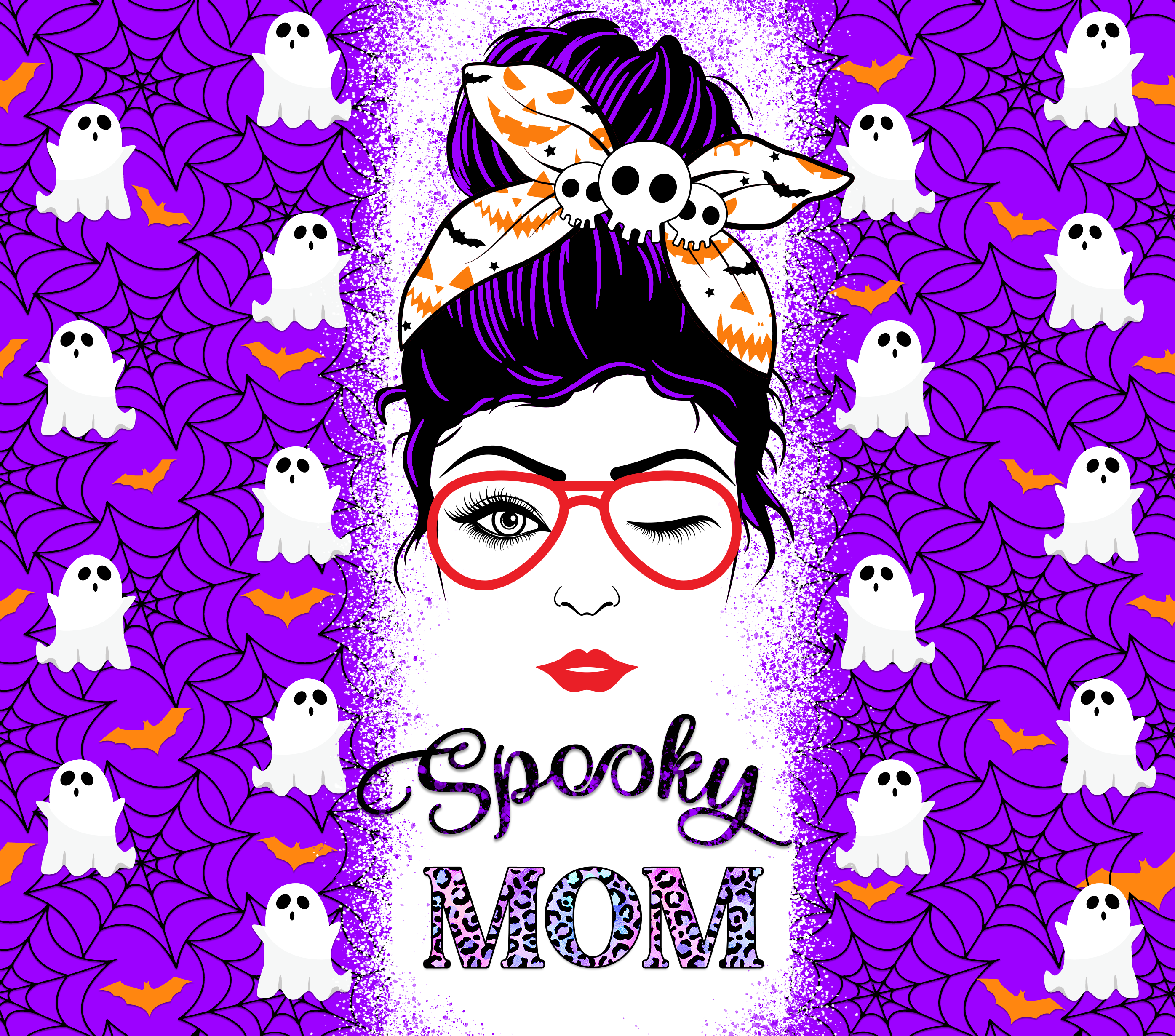 Sublimation Tumbler Wrap - Spooky Mama - The Vinyl Haus
