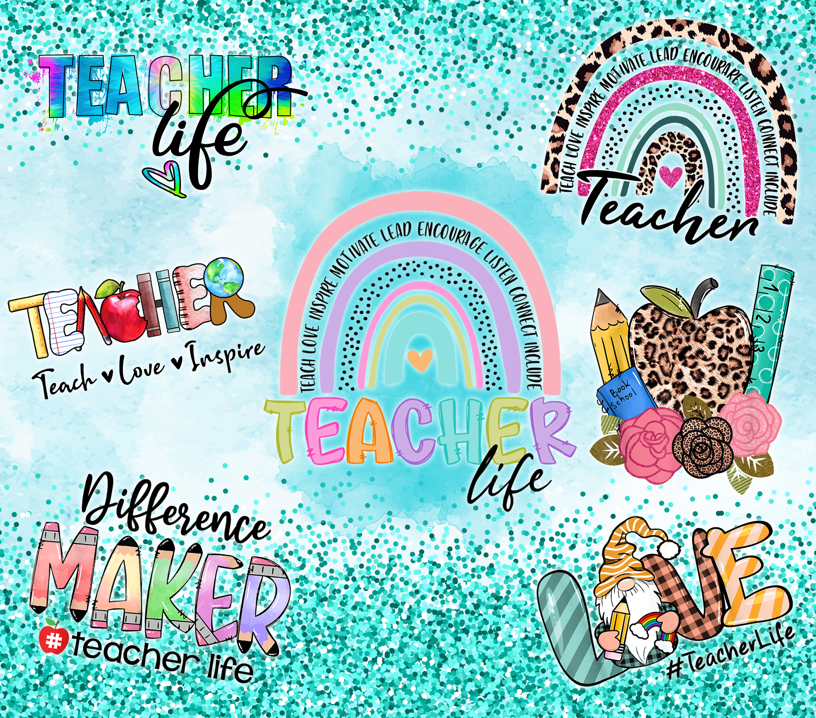 Sublimation Tumbler Wrap - Teacher Life - The Vinyl Haus