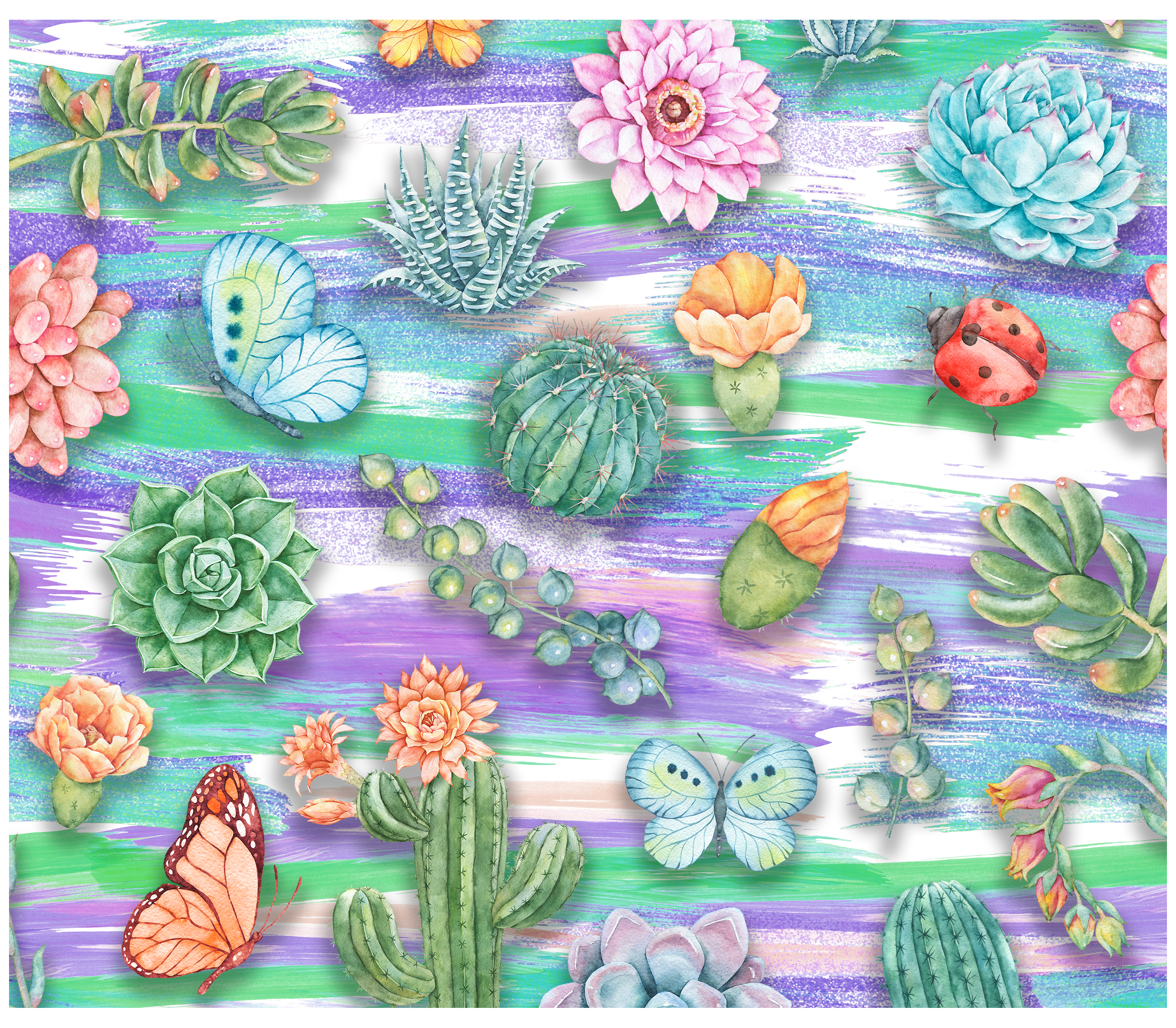 Sublimation Tumbler Wrap - Succulents 3 - The Vinyl Haus