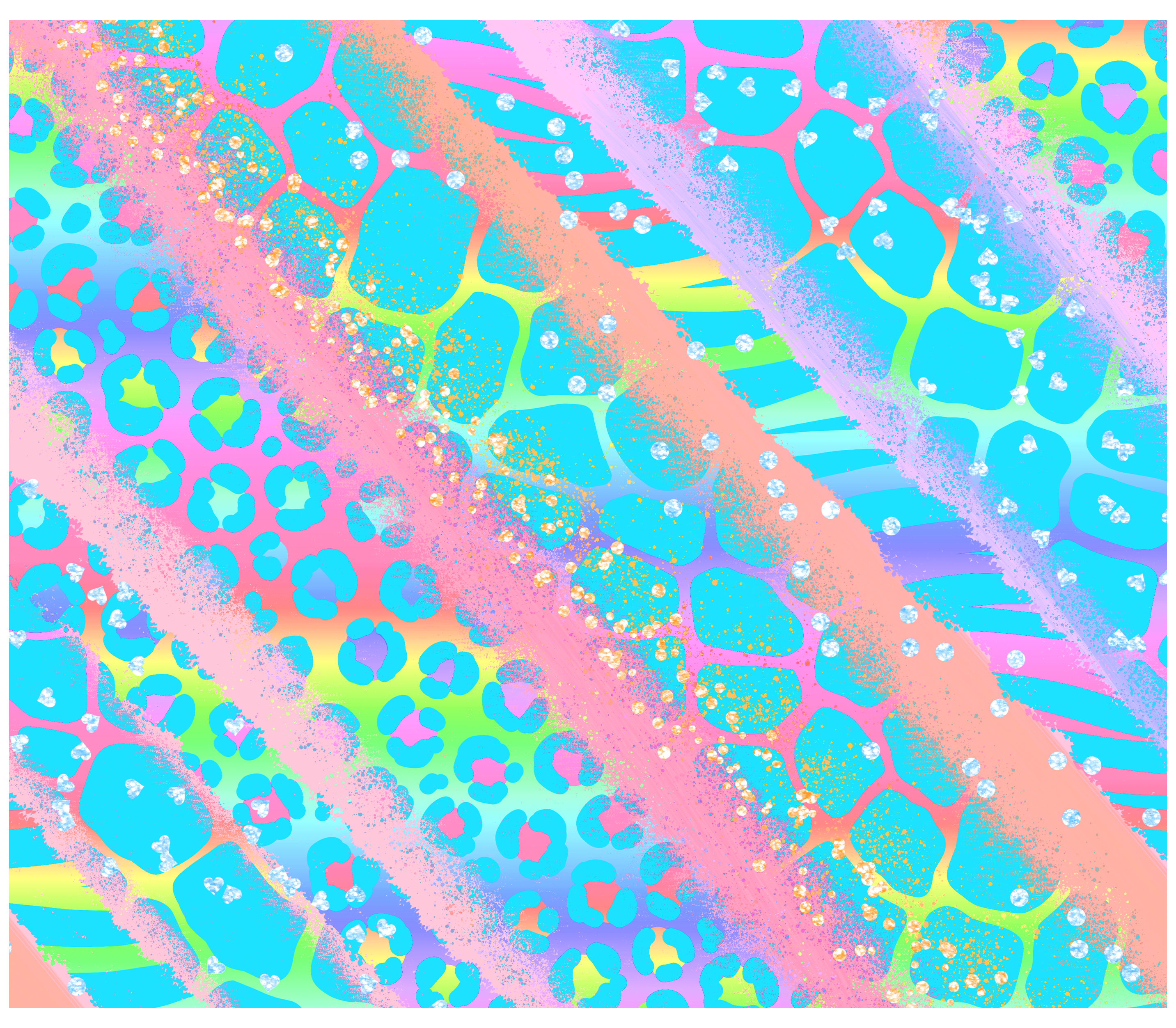 Sublimation Tumbler Wrap - Pastel Animal Print Stripes - The Vinyl Haus