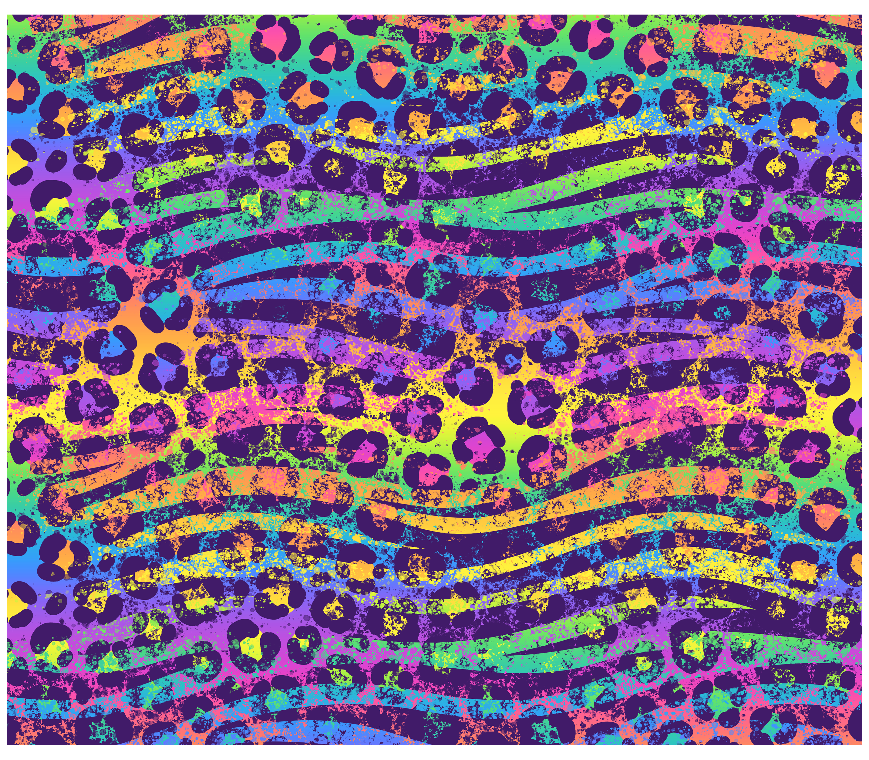 Sublimation Tumbler Wrap - Neon Cheetah Zebra Spatter - The Vinyl Haus