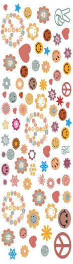 Retro Peace and Smiley Pen Wrap 1.5 x 4.75 - The Vinyl Haus