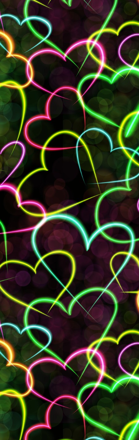 Neon Hearts Green and Pink Pen Wrap 1.5 x 4.75 - The Vinyl Haus