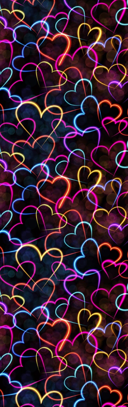 Neon Hearts Rainbow Colors Pen Wrap 1.5 x 4.75 - The Vinyl Haus
