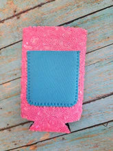 Sequin Can Slim koozie- Pink /Blue Pouch Main image