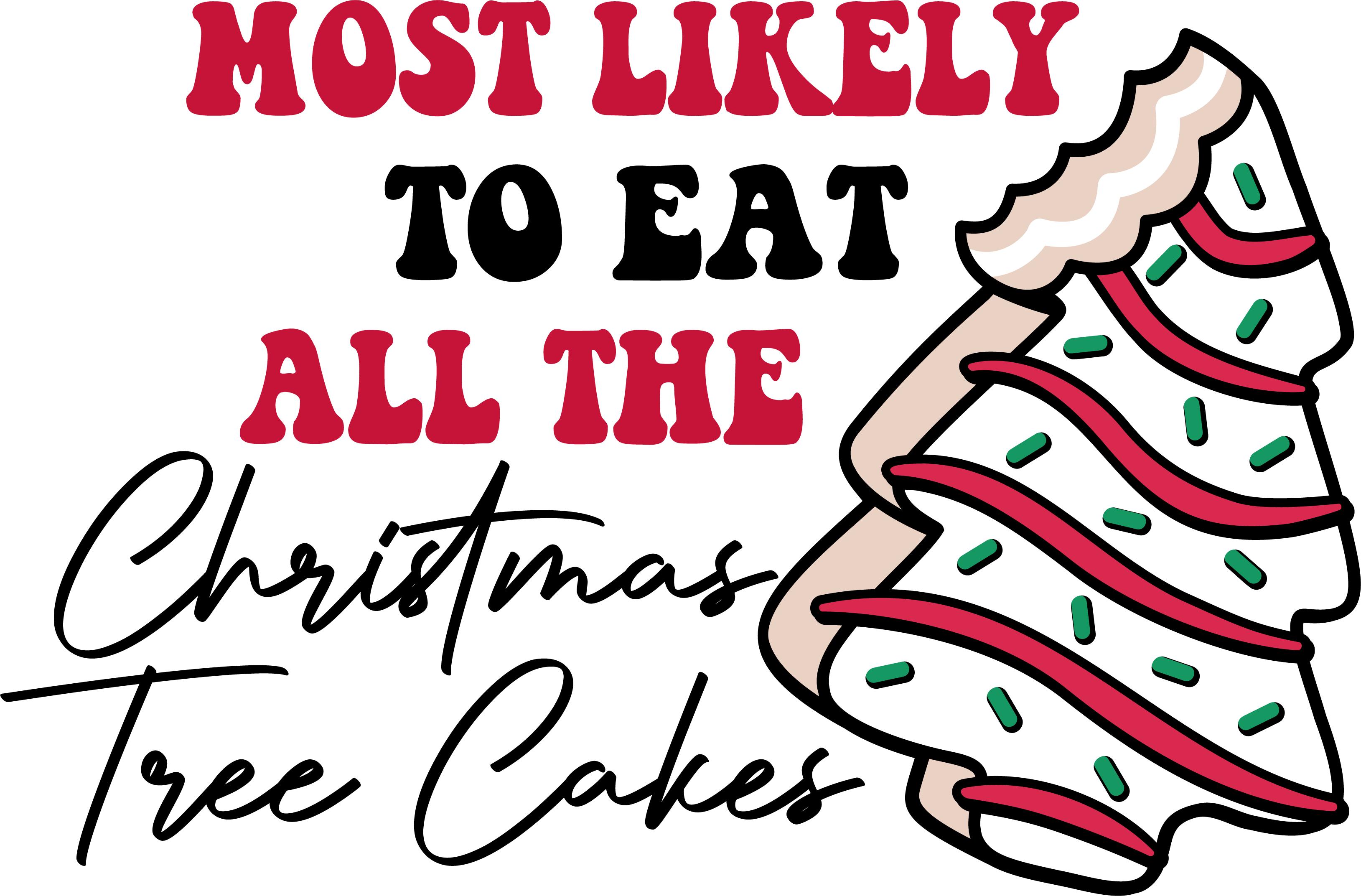 Sublimation Prints - Most Likely To Eat All the Christmas Cakes - The Vinyl Haus