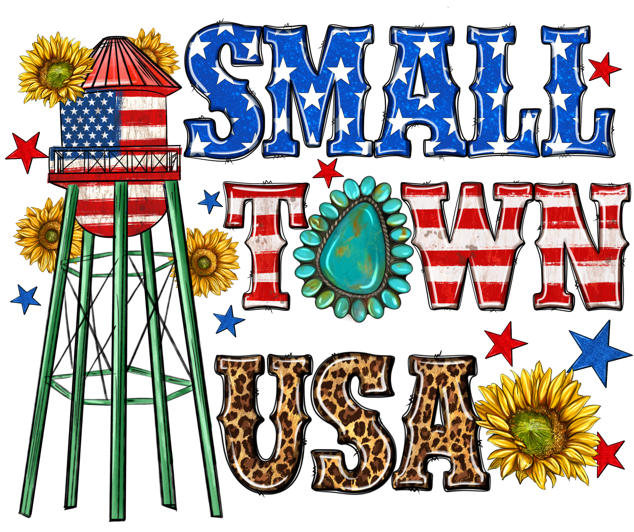 HTV Prints -Small town USA - The Vinyl Haus Main image