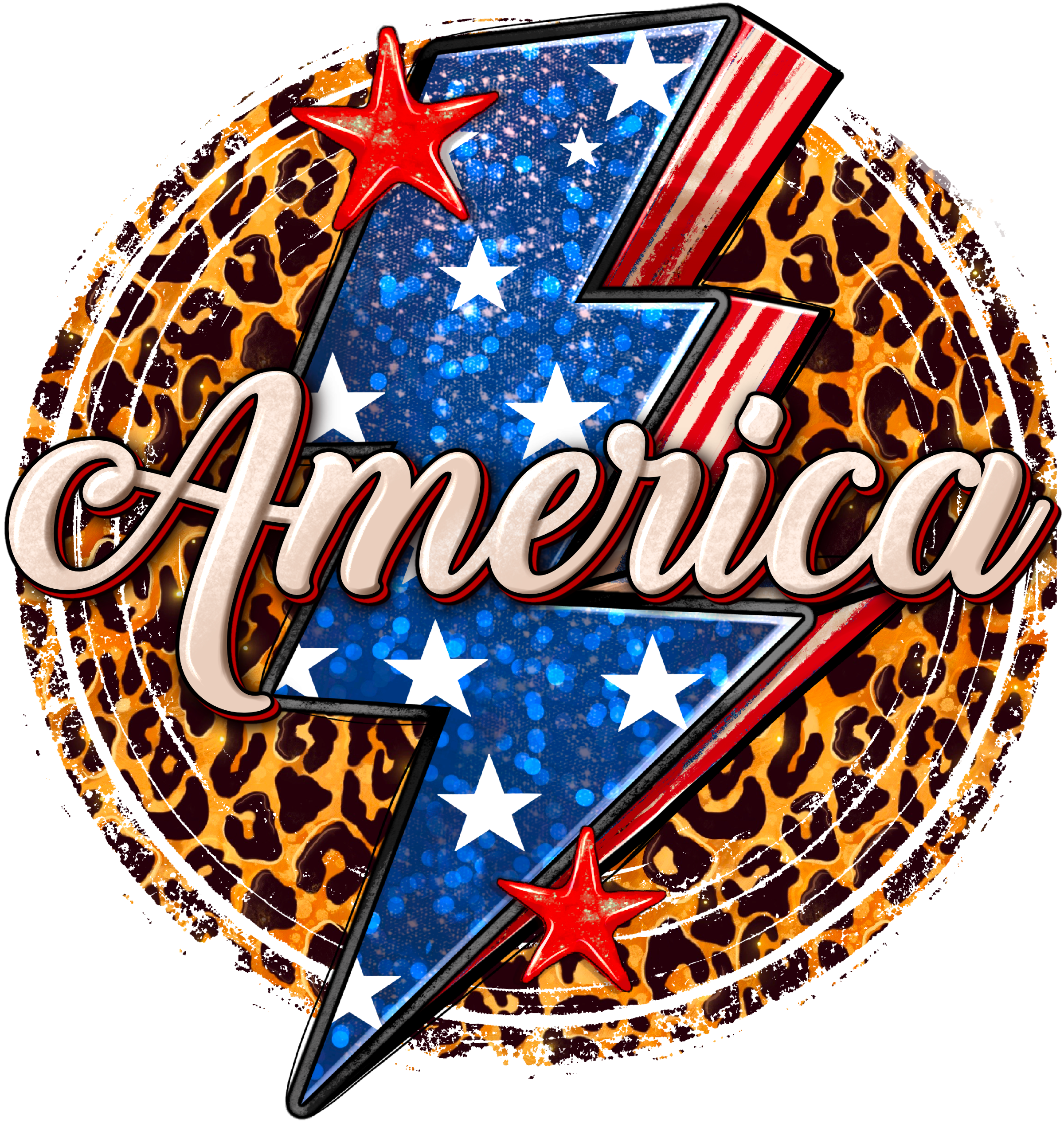 HTV Prints - America Lighting Bolt - The Vinyl Haus Main image