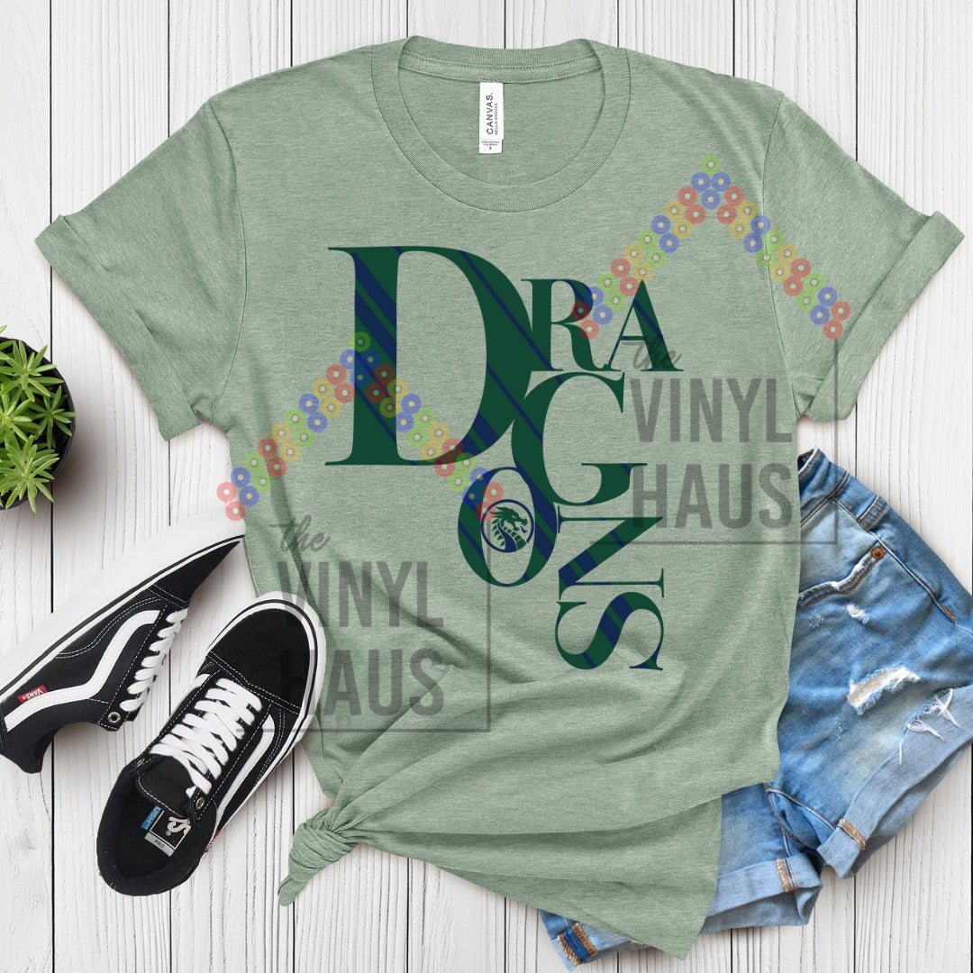 School Logos DTF- Dragons Scrambled