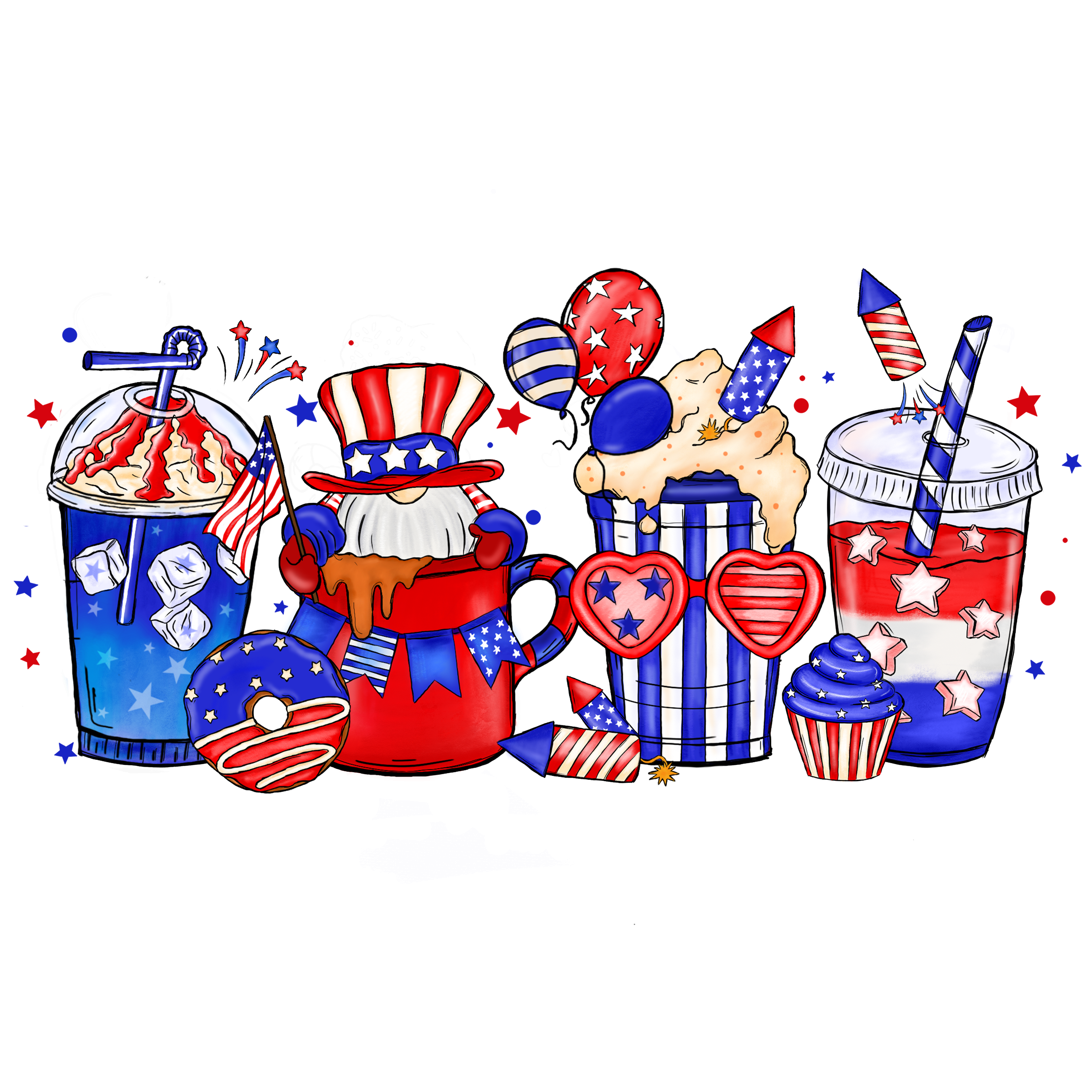 Sublimation Prints - 4th of July Cups - The Vinyl Haus Main image